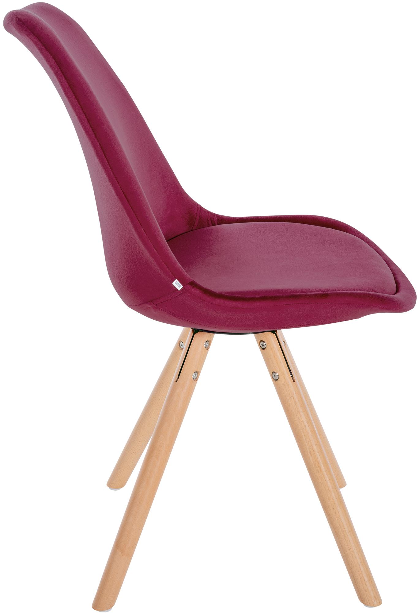 Lot de 4 chaises de salle à manger Sofia en velours Pieds en bois