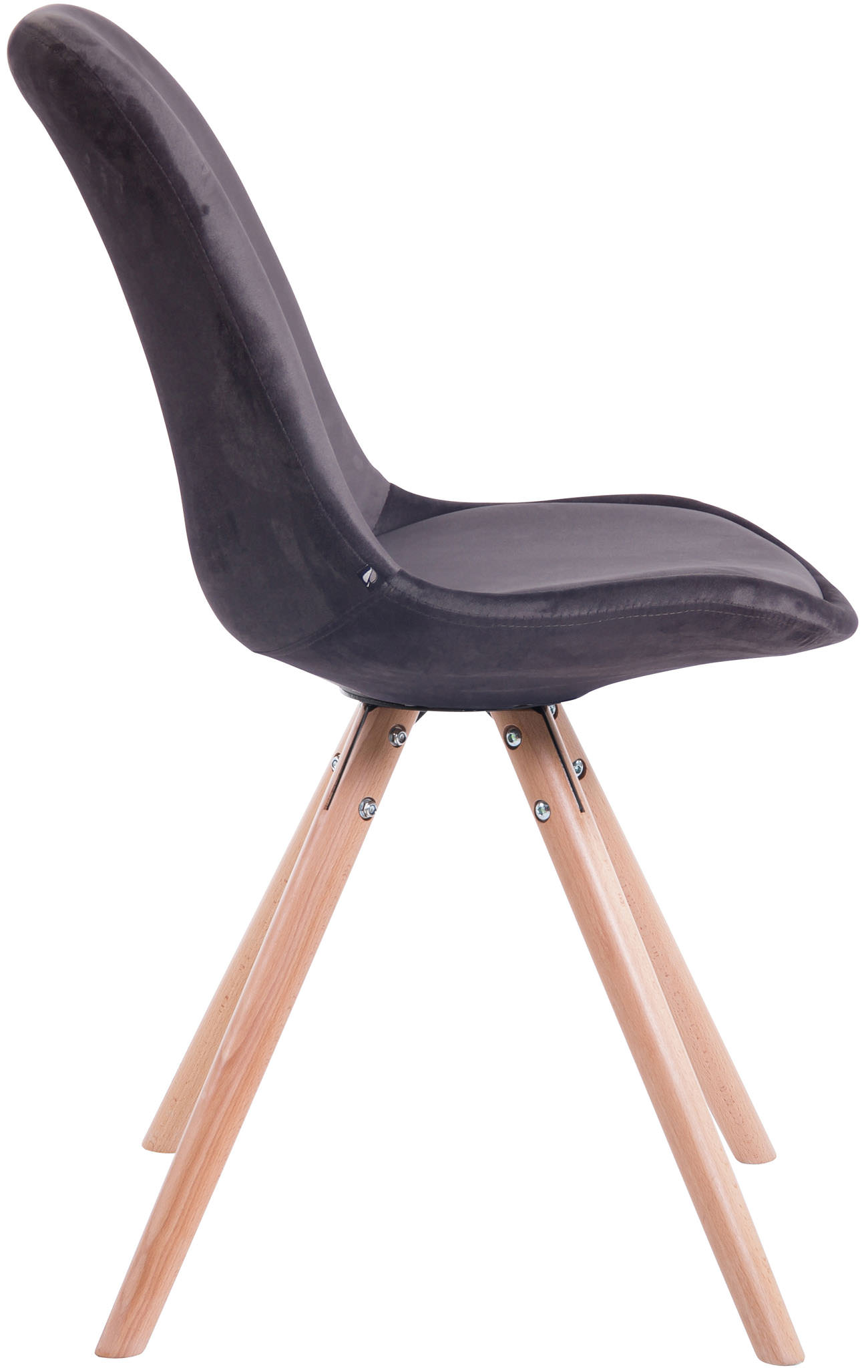 Chaise de salle à manger Toulouse en velours avec pieds ronds