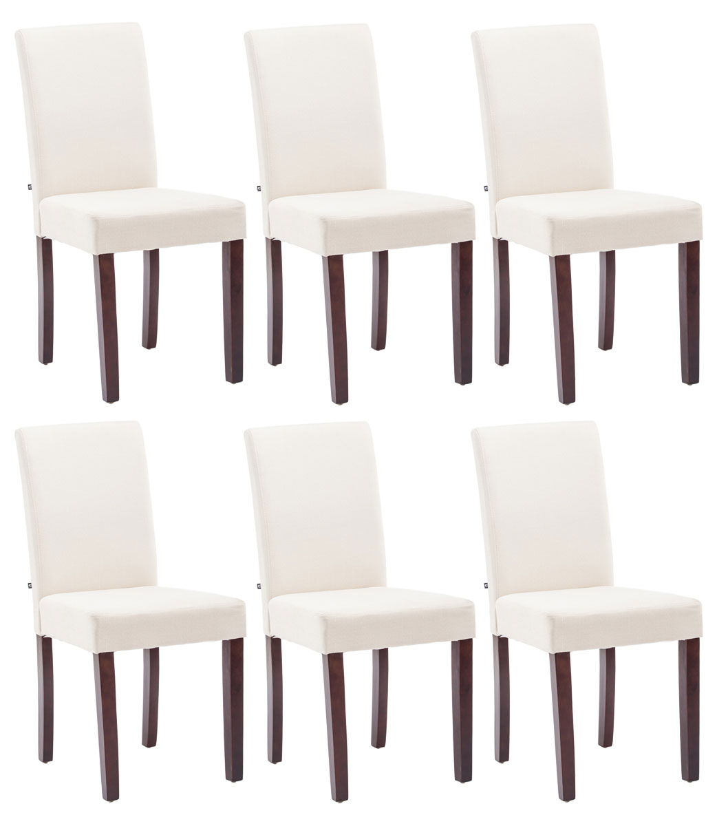 Lot de 6 Chaises de salle à manger Ina Tissu avec pieds en Bois