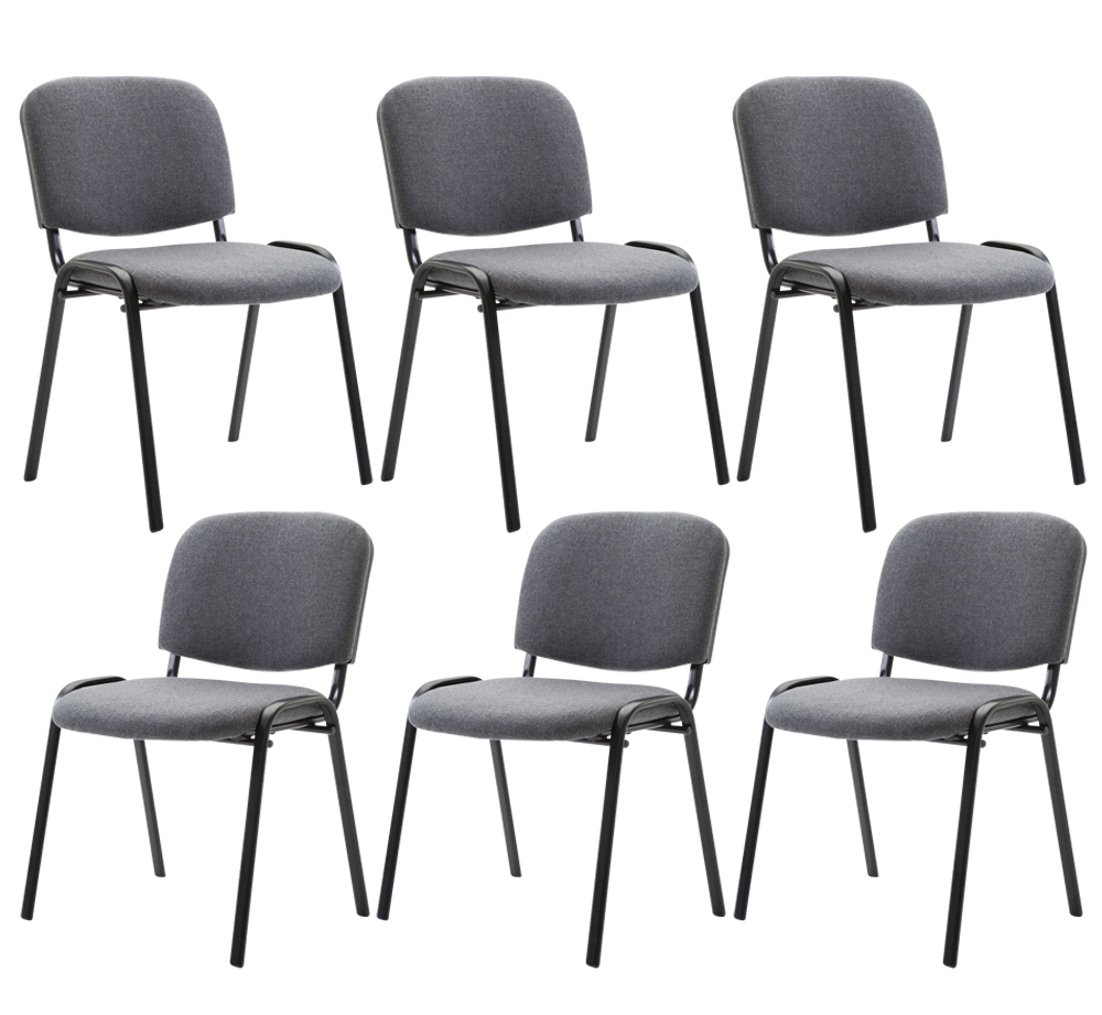 Lot de 6 chaises visiteur empilables Ken en tissu