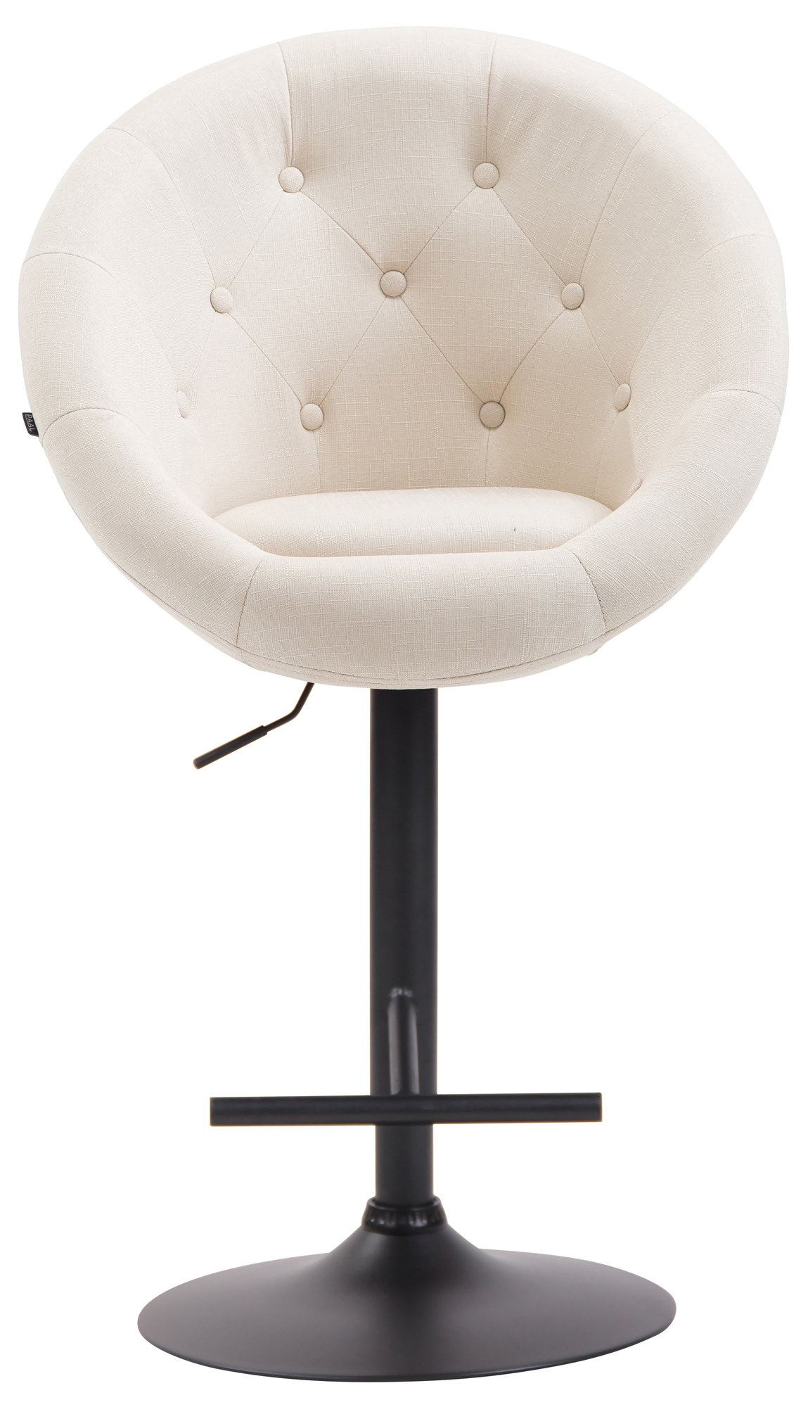 Tabouret de bar London V2 en tissu avec Pied et Repose-pieds en métal