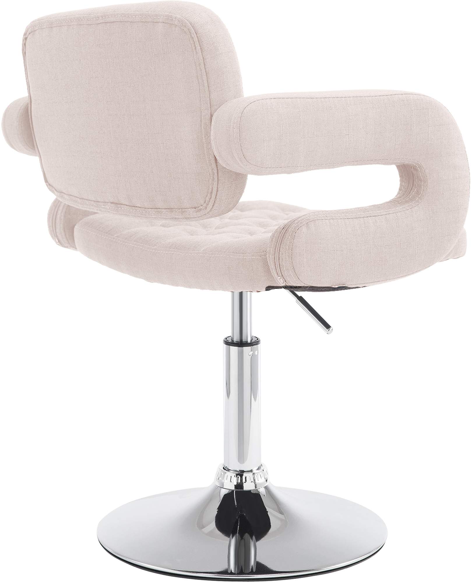 Chaise lounge Dublin Tissu - Piètement avec colonne centrale métal chromé