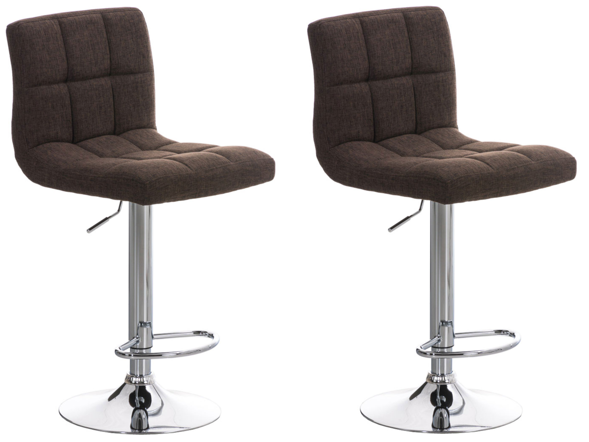 Lot de 2 Tabourets de bar Peru en Tissu Piètement Métal Pivotant et Ajustable