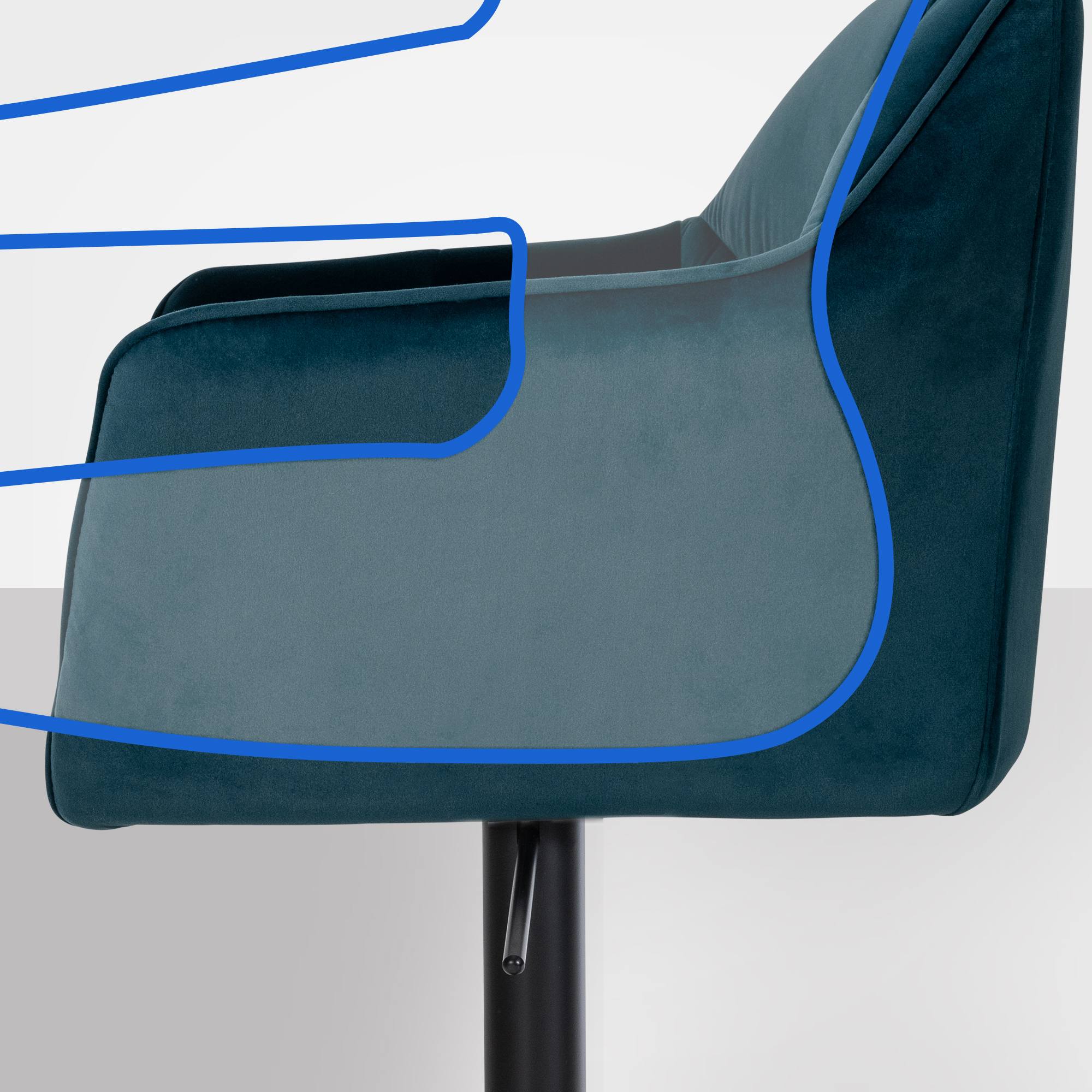Tabouret de bar Damaso avec revetement en velours