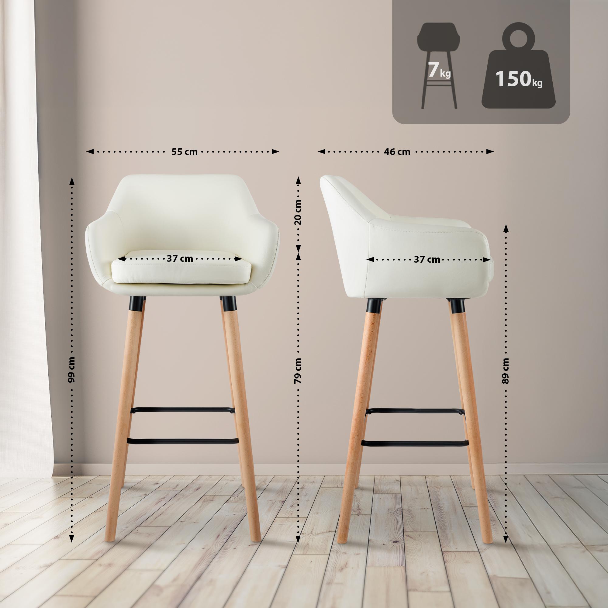 Ensemble de 2 tabourets de bar Grant en simili cuir