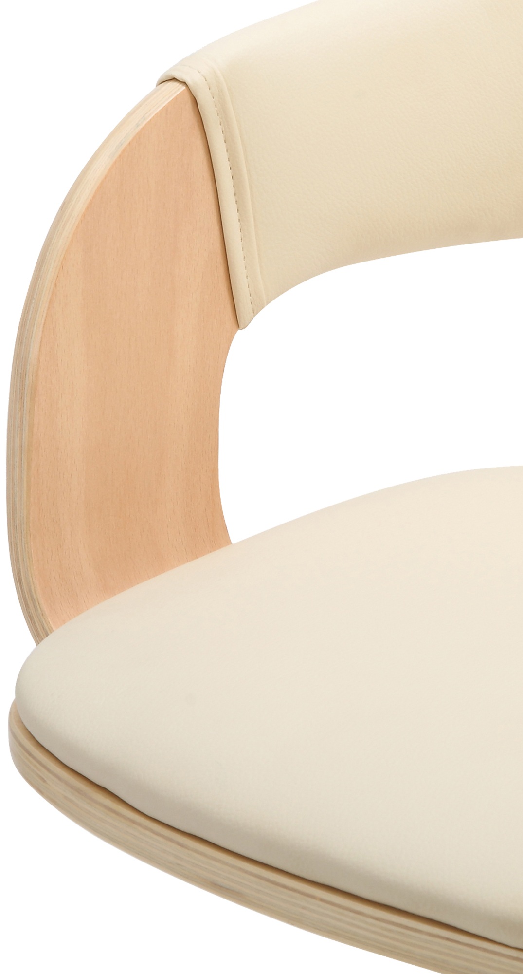 Tabouret de bar Nilse avec Coque en bois assise en similicuir