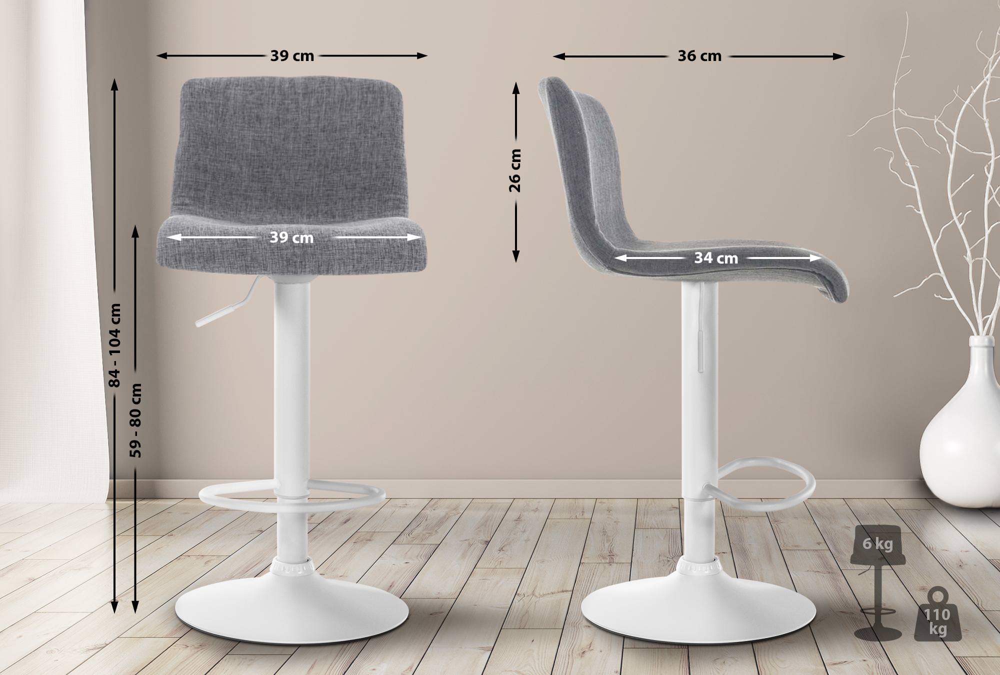 Tabouret de bar Hover Assise en Tissu Piètement Métal chromé