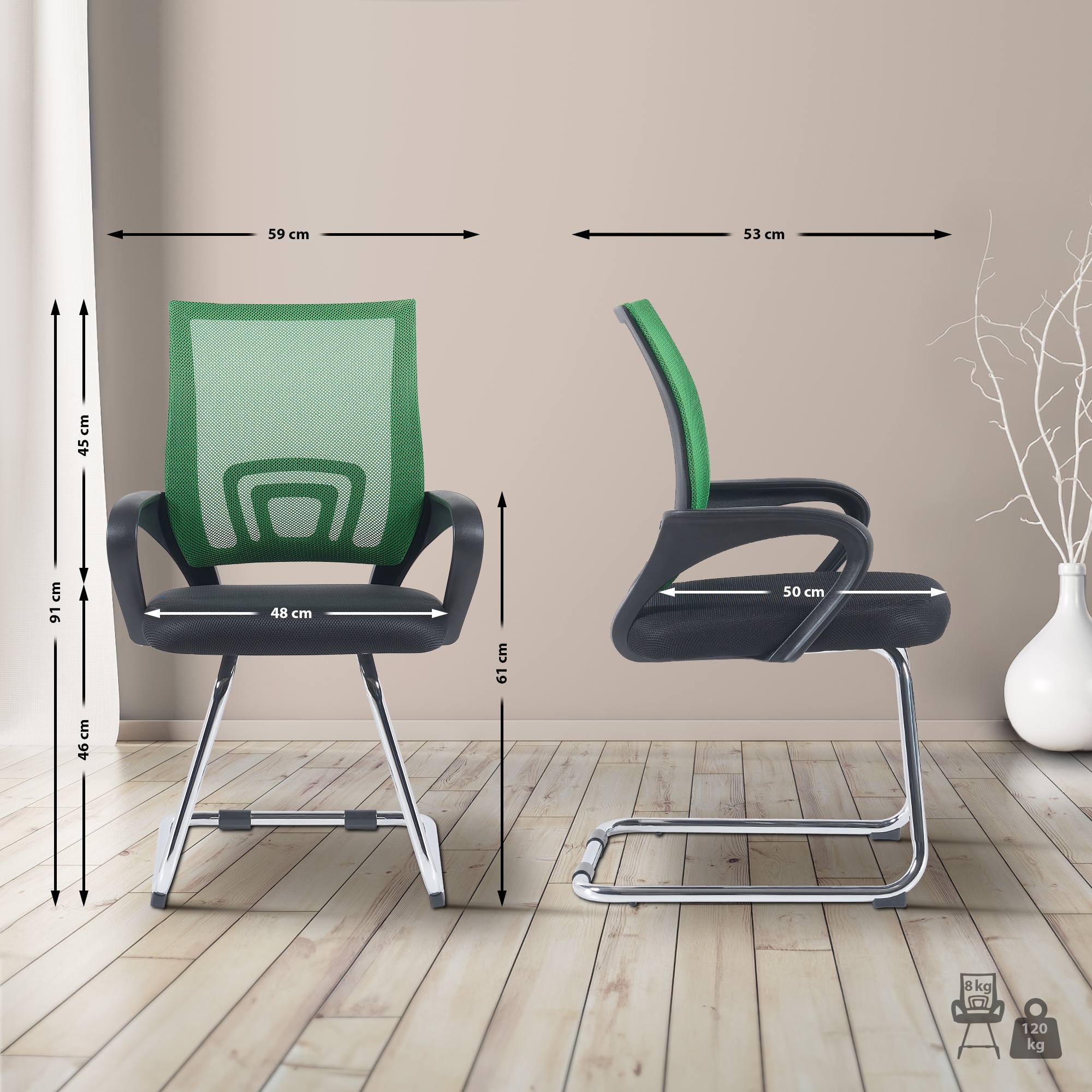 Lot de 2 chaises cantilever Eureka