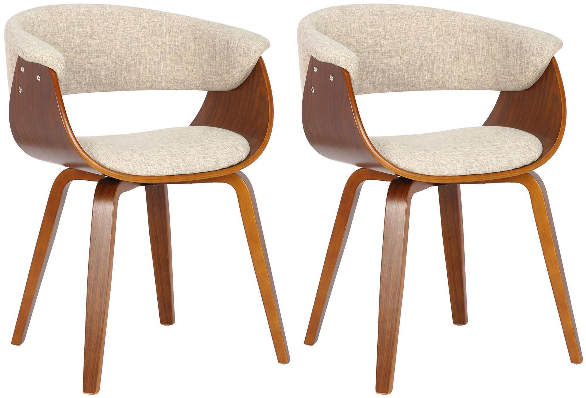 Lot de 2 chaises de salle a manger Bruce en tissu