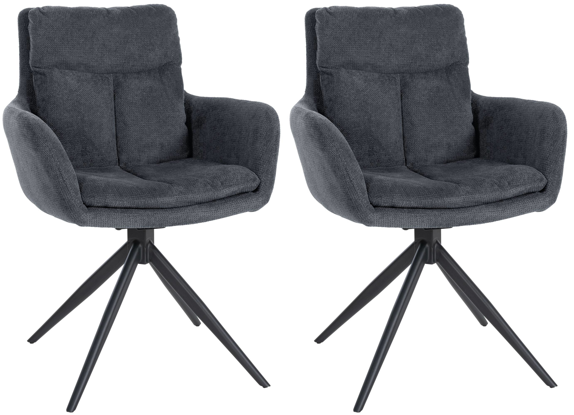 Lot de 2 chaises de salle à manger Vilas tissu