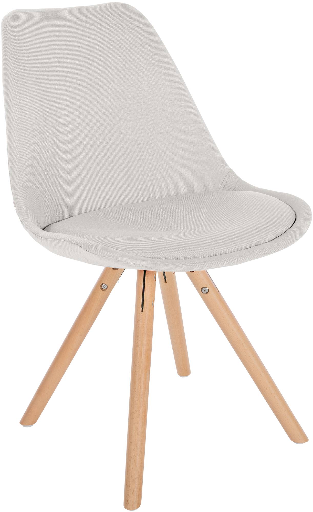 Lot de 4 chaises de salle à manger Sofia en tissu Pieds en bois