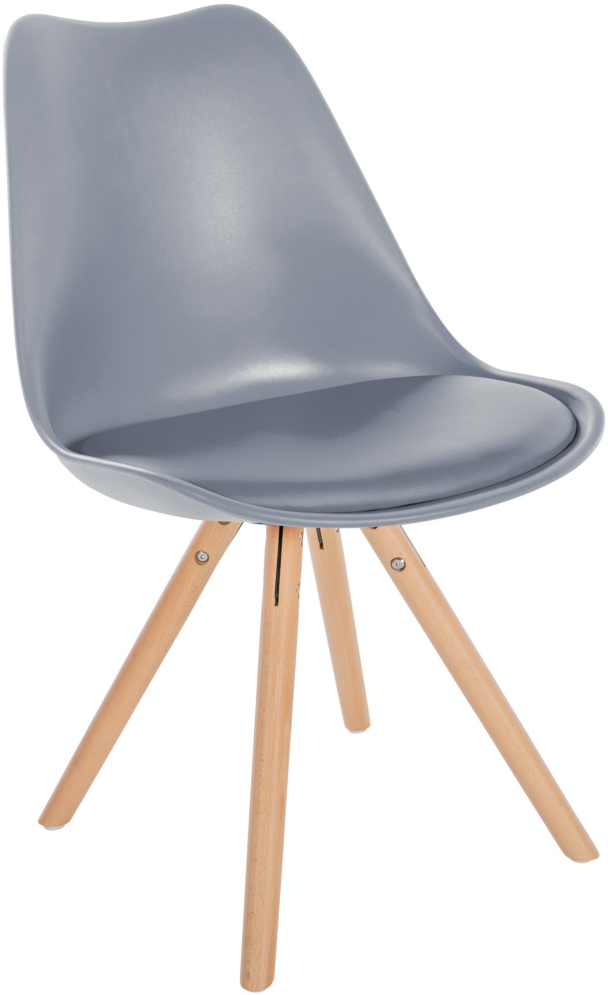 Chaise de salle à manger Sofia en plastique et Similicuir Pieds en bois