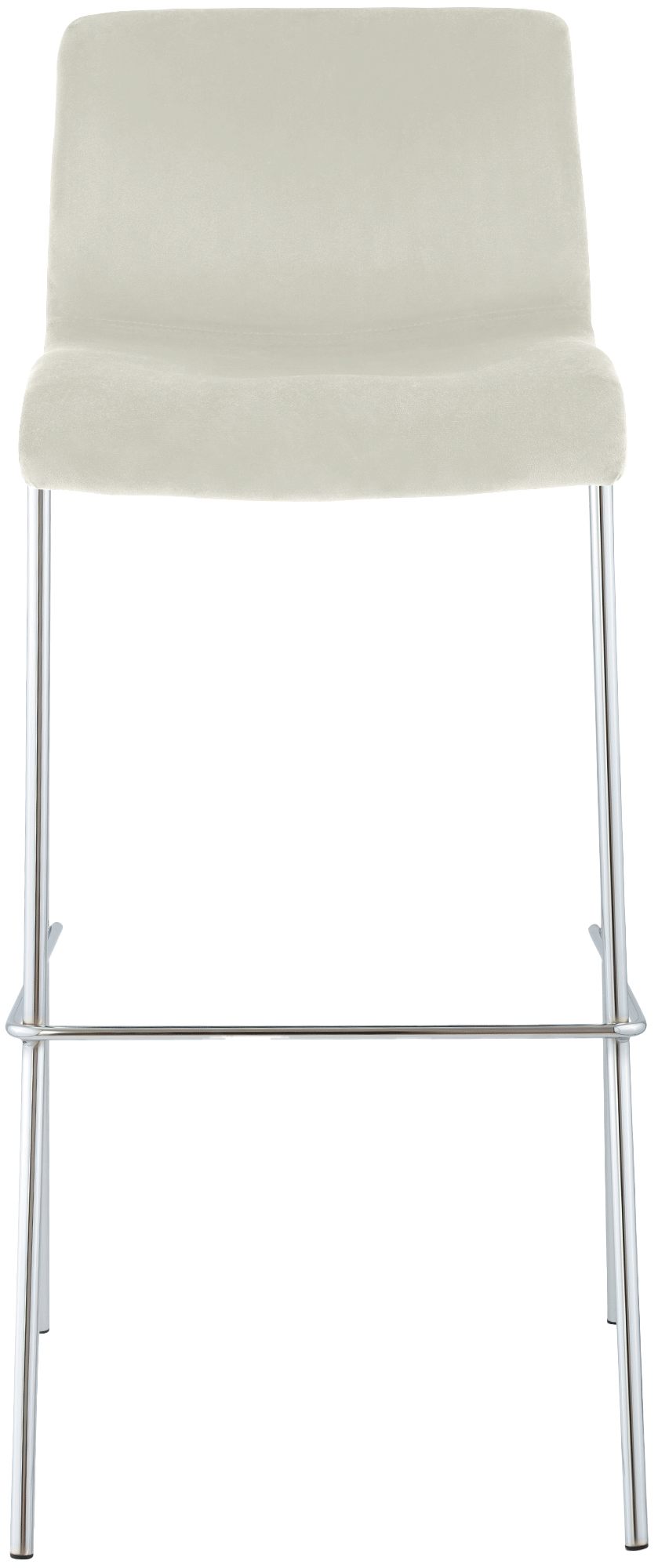 Tabouret de bar Hover velours structure à quatre pieds chromée