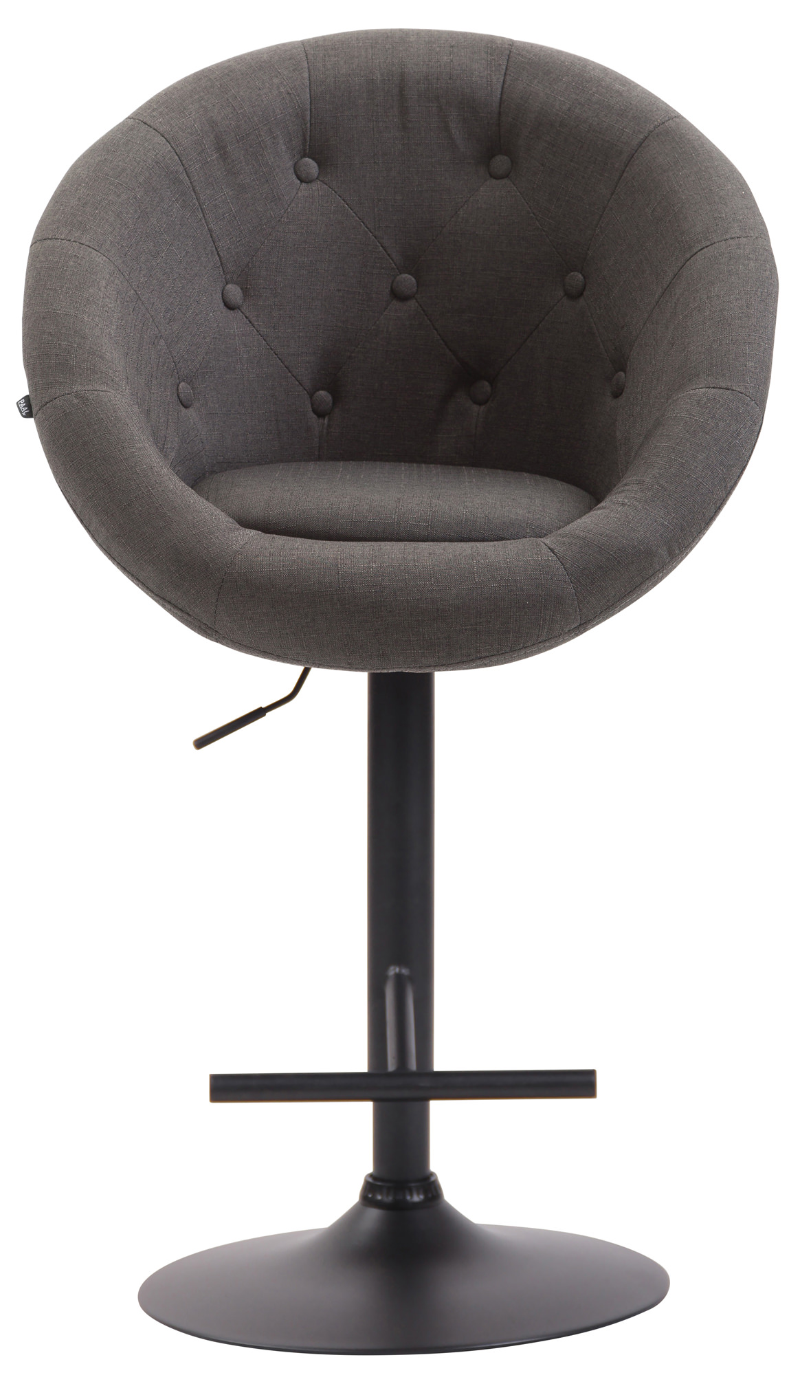 Tabouret de bar London V2 en tissu avec Pied et Repose-pieds en métal