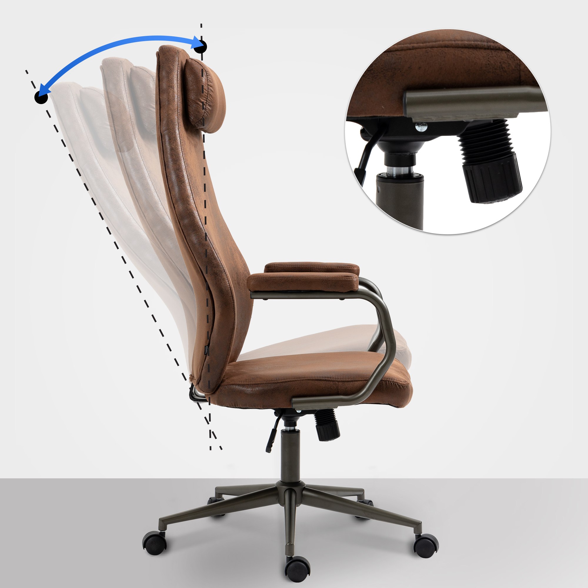 Fauteuil de bureau Pocatello en similicuir ajustable et pivotant