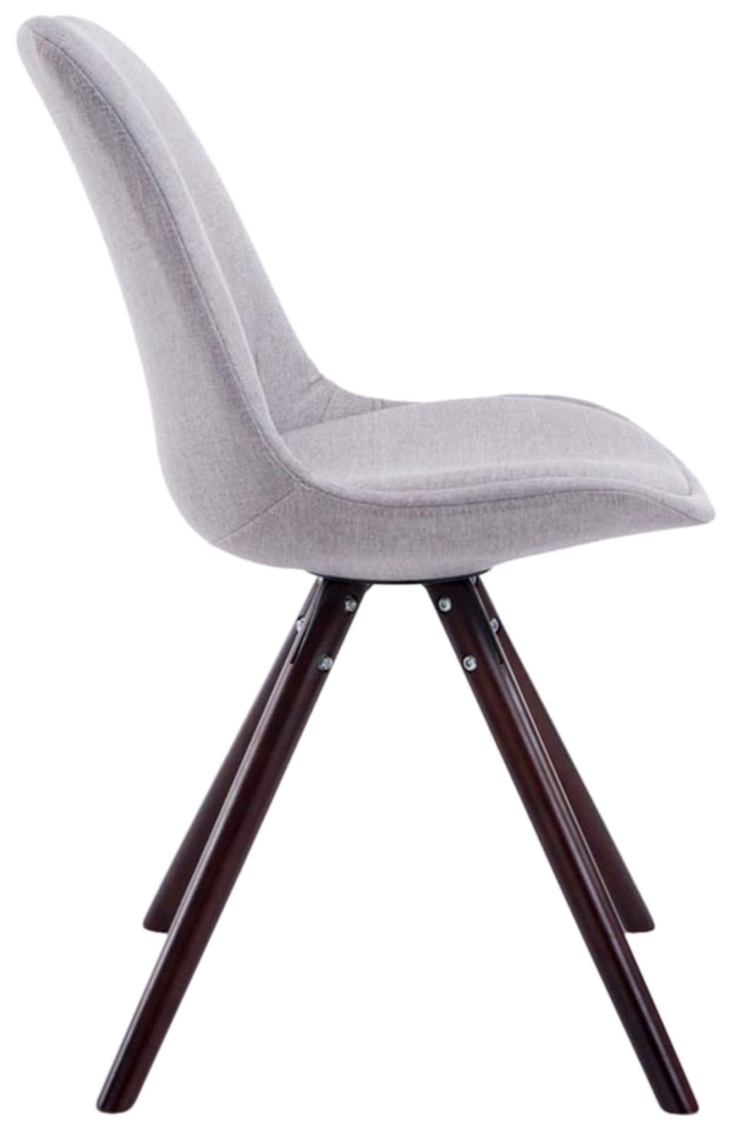 Lot de 4 Chaises de salle à manger Toulouse Tissu Pieds ronds bois