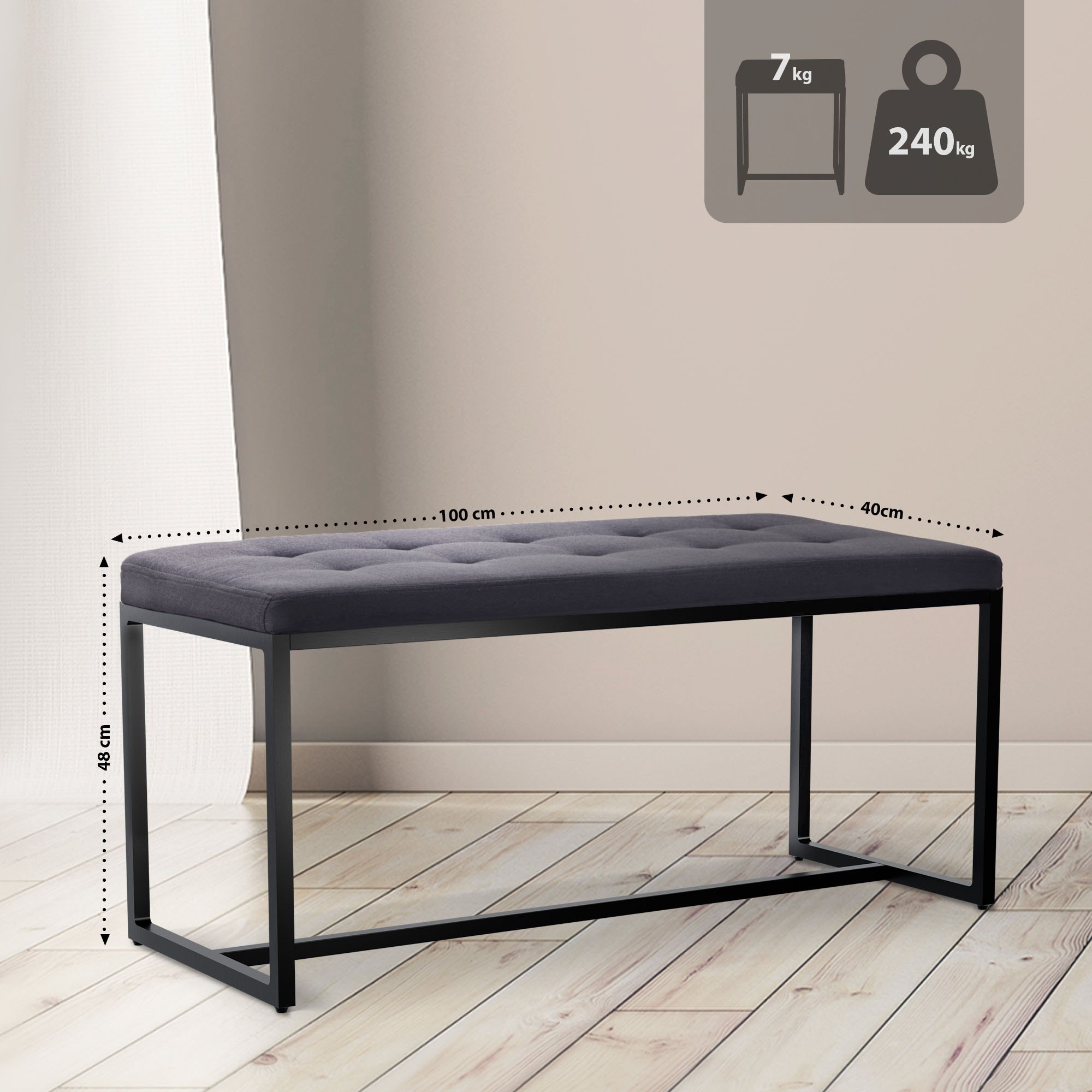 Banc Barci avec structure noire
