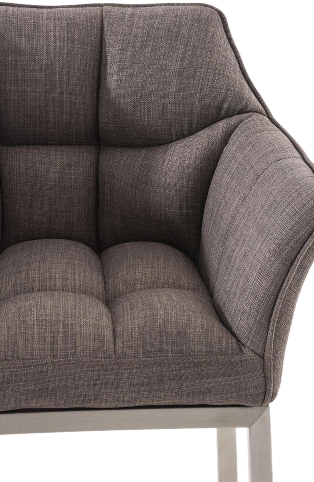Lot de 2 tabourets de bar Damaso en tissu avec piètement à quatre pieds
