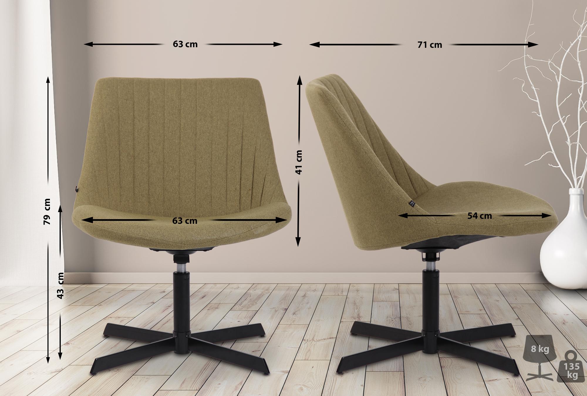 Chaise lounge Granby en Tissu avec Pied en métal
