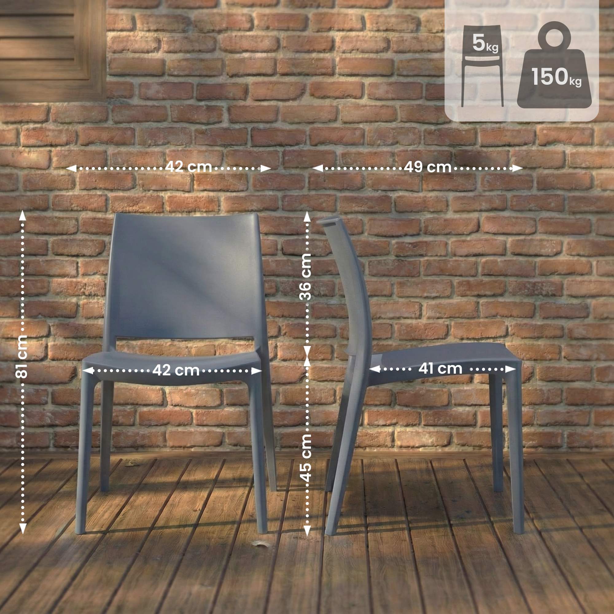 Lot de 2 chaises de jardin Meton