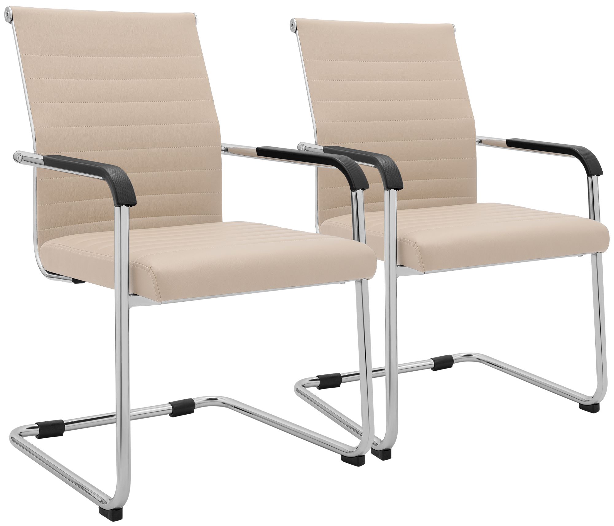 Lot de 2 chaises cantilever Hakon, aspect cuir