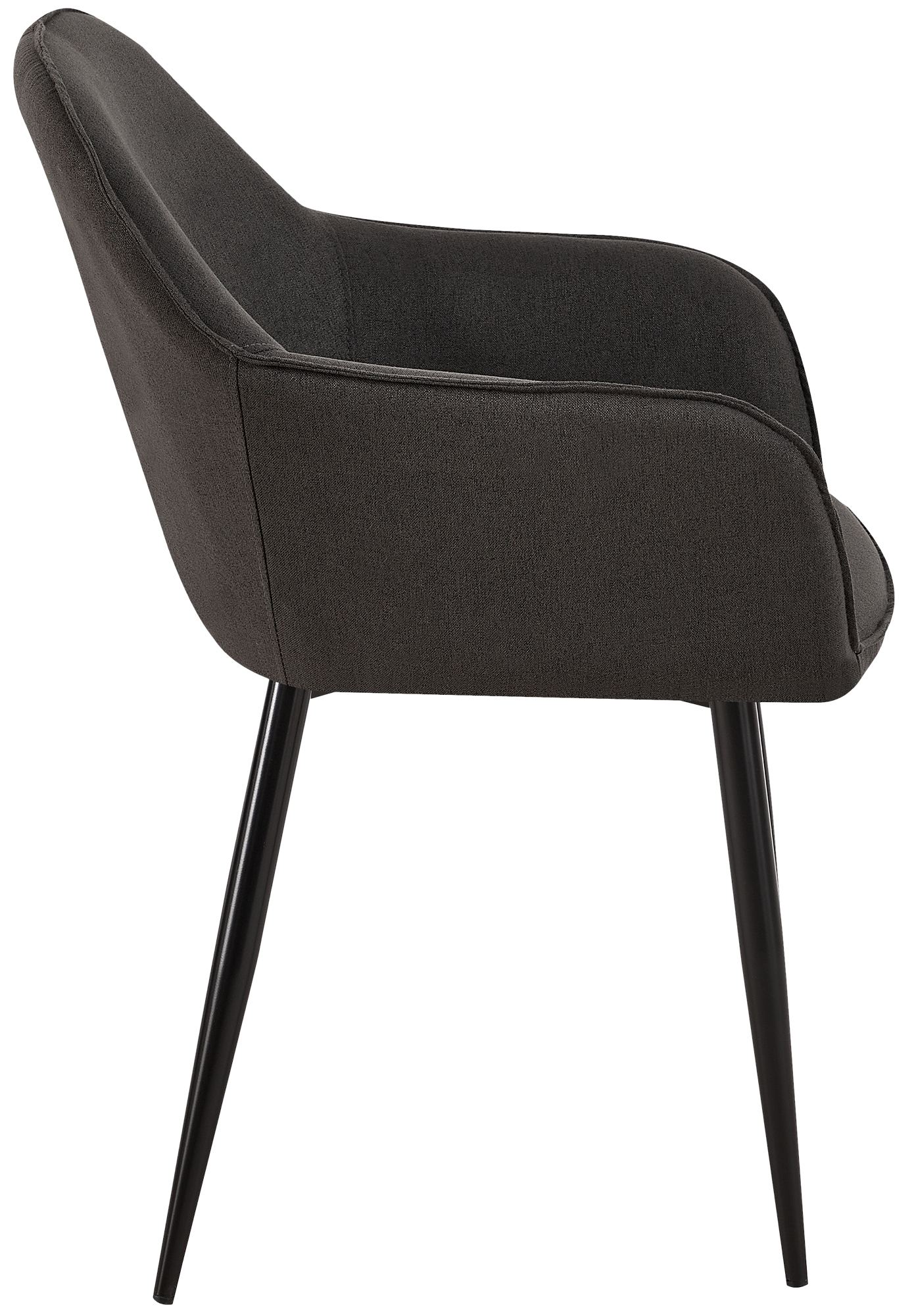 Chaise de salle à manger Boise en Tissu avec Piètement en Métal noir