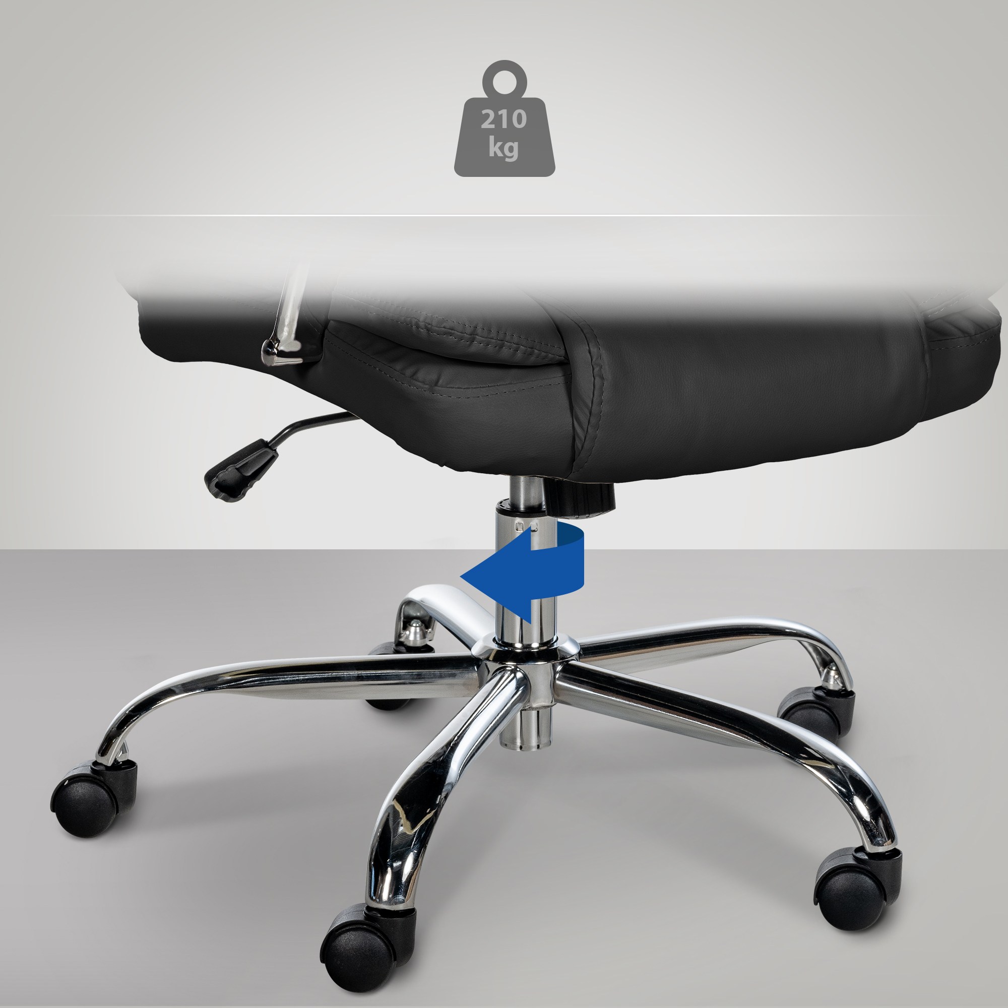 Fauteuil de bureau XXL Xanthos en Similicuir avec une  capacité de charge de 210 kg