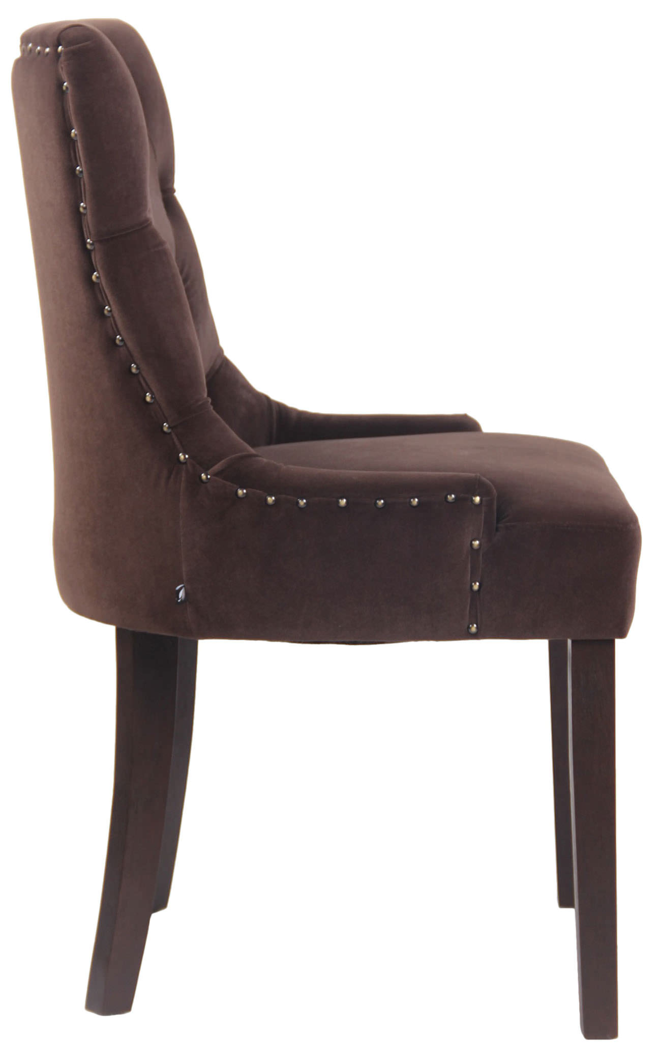 Lot de 4 Chaises de salle à manger Aberdeen en Velours Piètement en bois d'hévéa