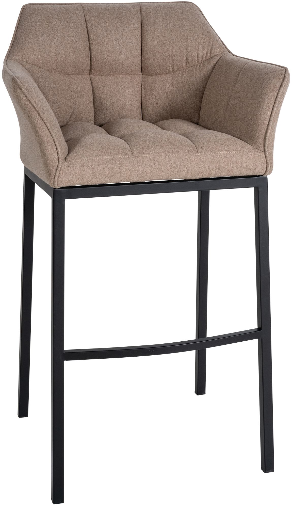 Tabouret de bar Damaso feutre avec piètement à quatre pieds