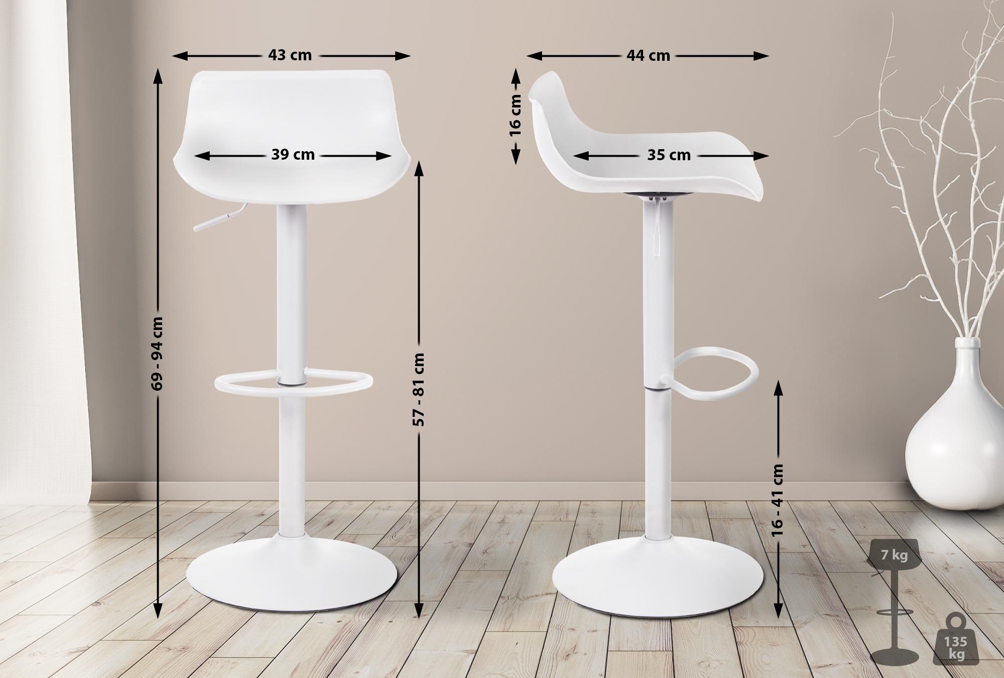Lot de 4 tabourets de bar Aveiro