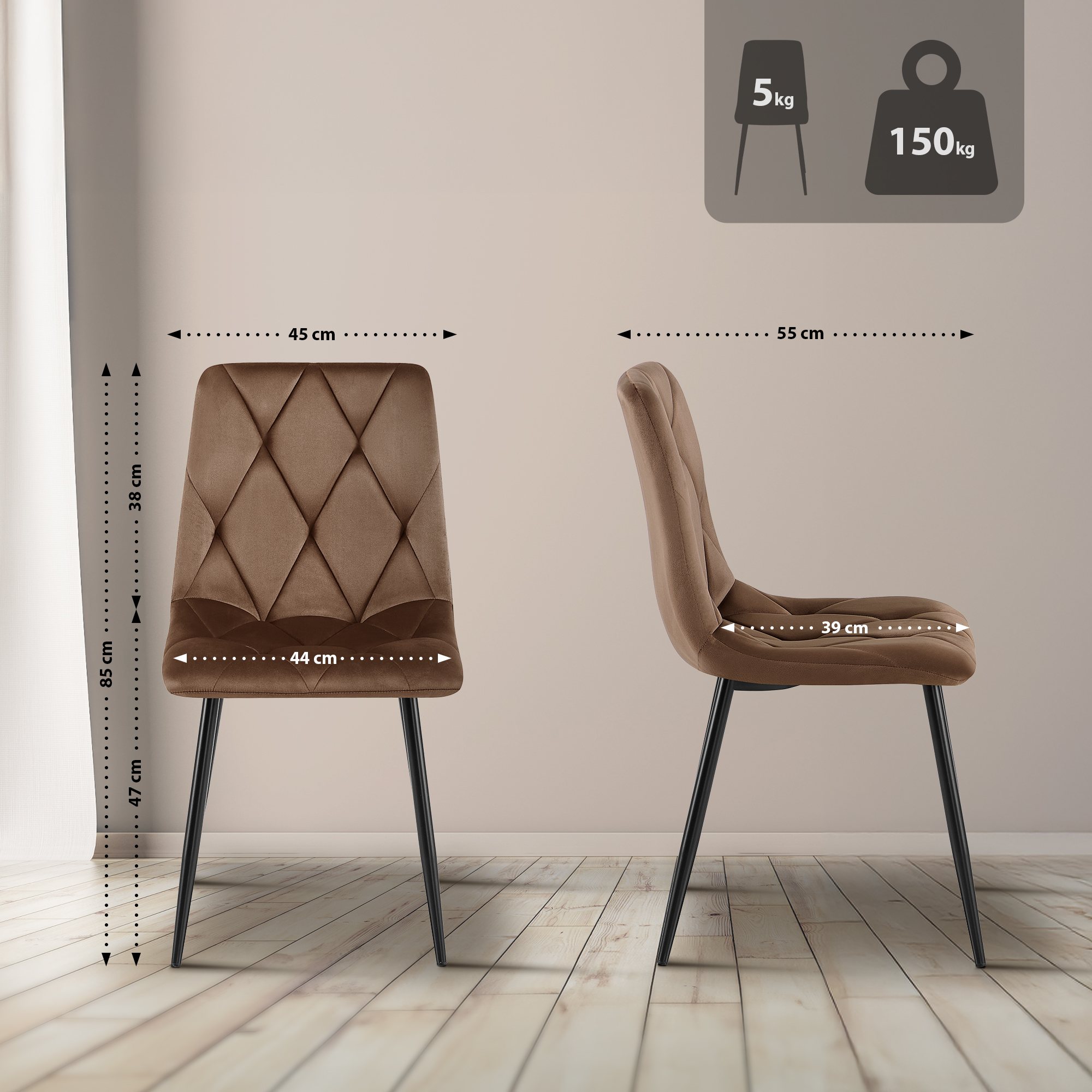 Lot de 2 chaises de salle à manger Clairton