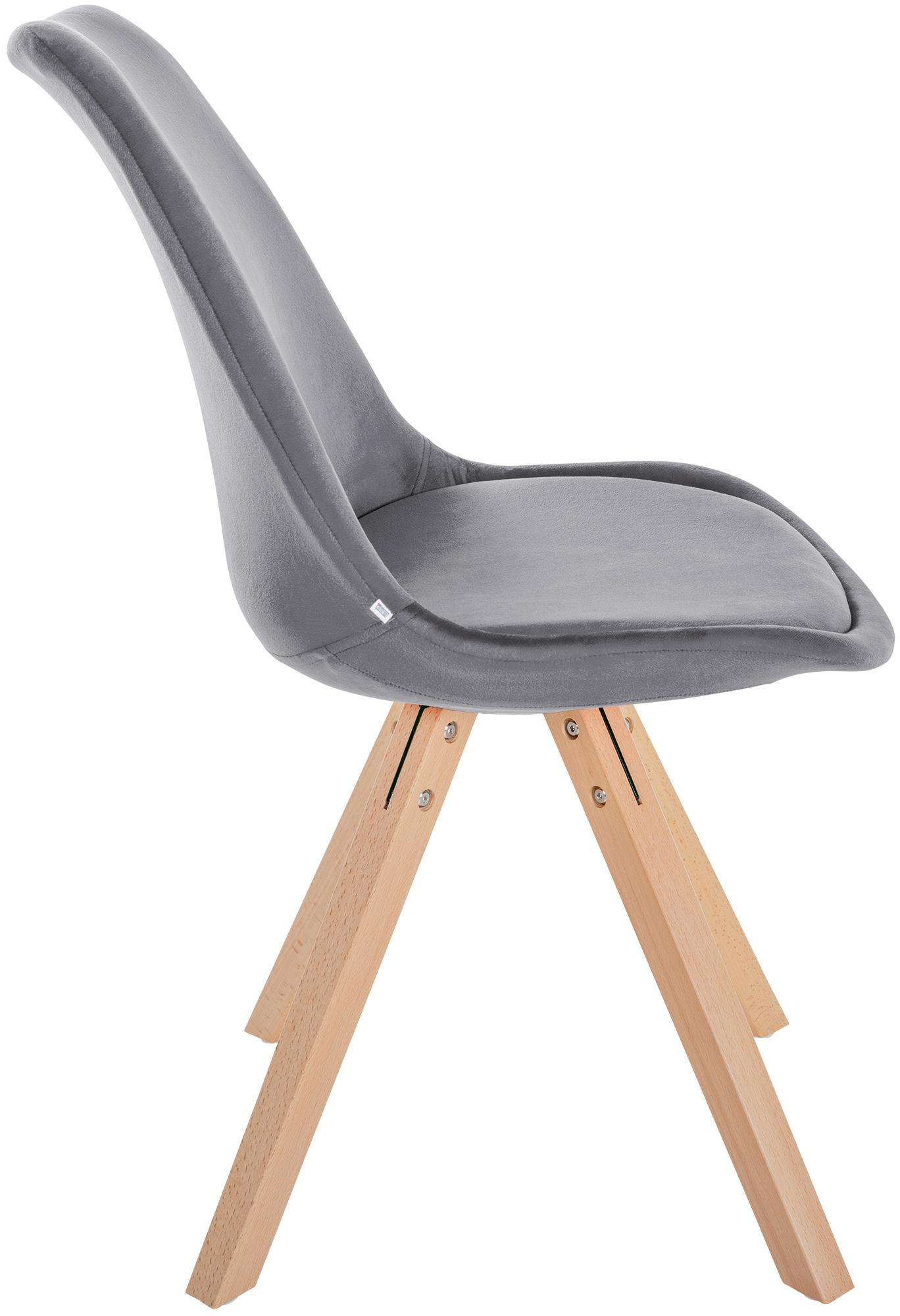 Chaise de salle à manger Sofia en velours avec Pieds en bois