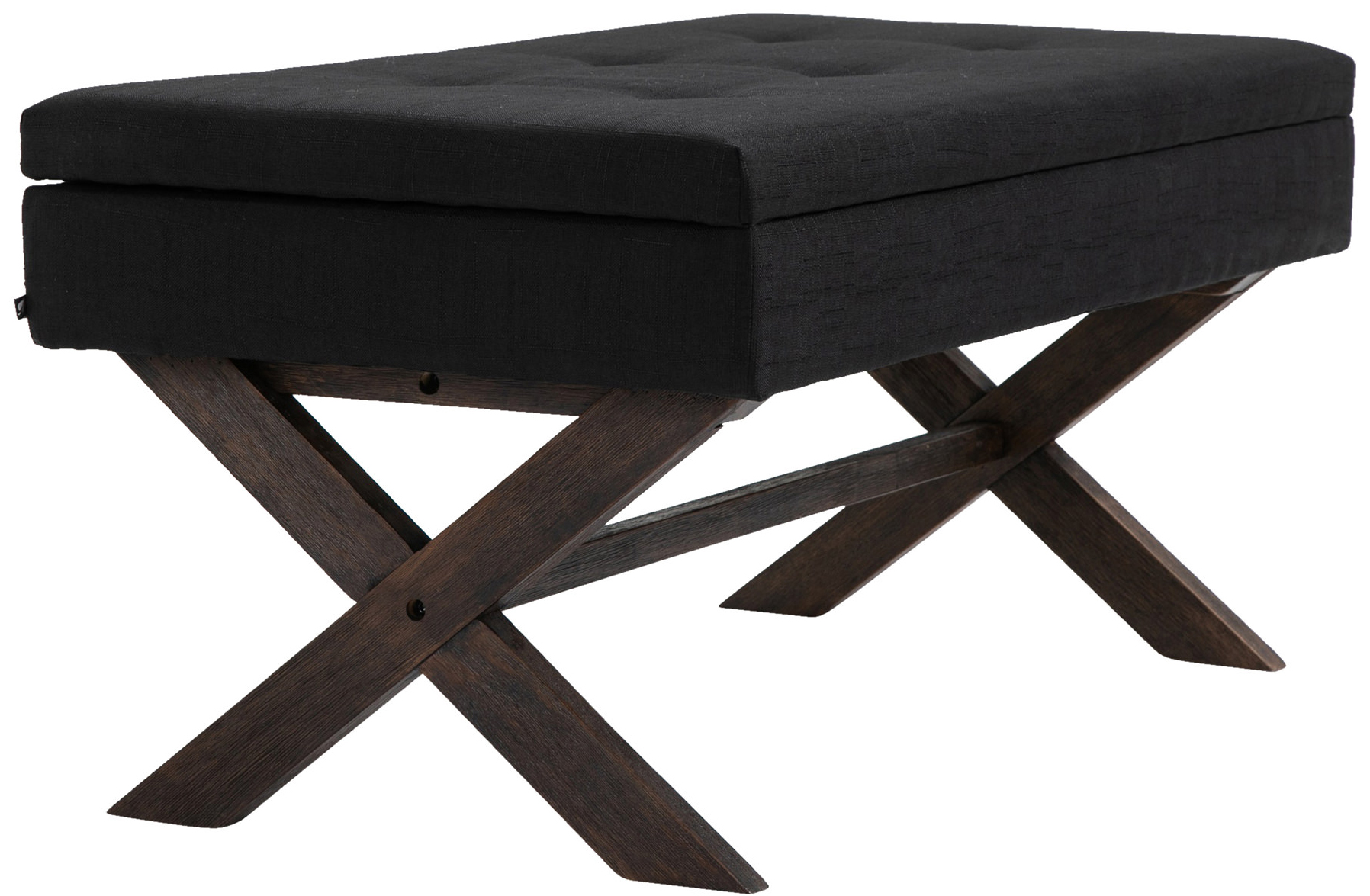 Banquette Namaro en Tissu avec espace de rangement Pieds Bois de caoutchouc