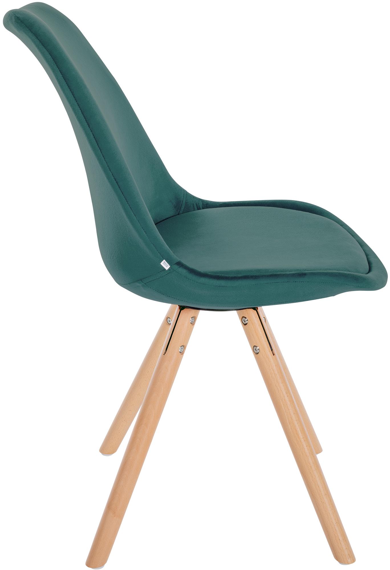 Chaise de salle à manger Sofia en velours avec Pieds en bois