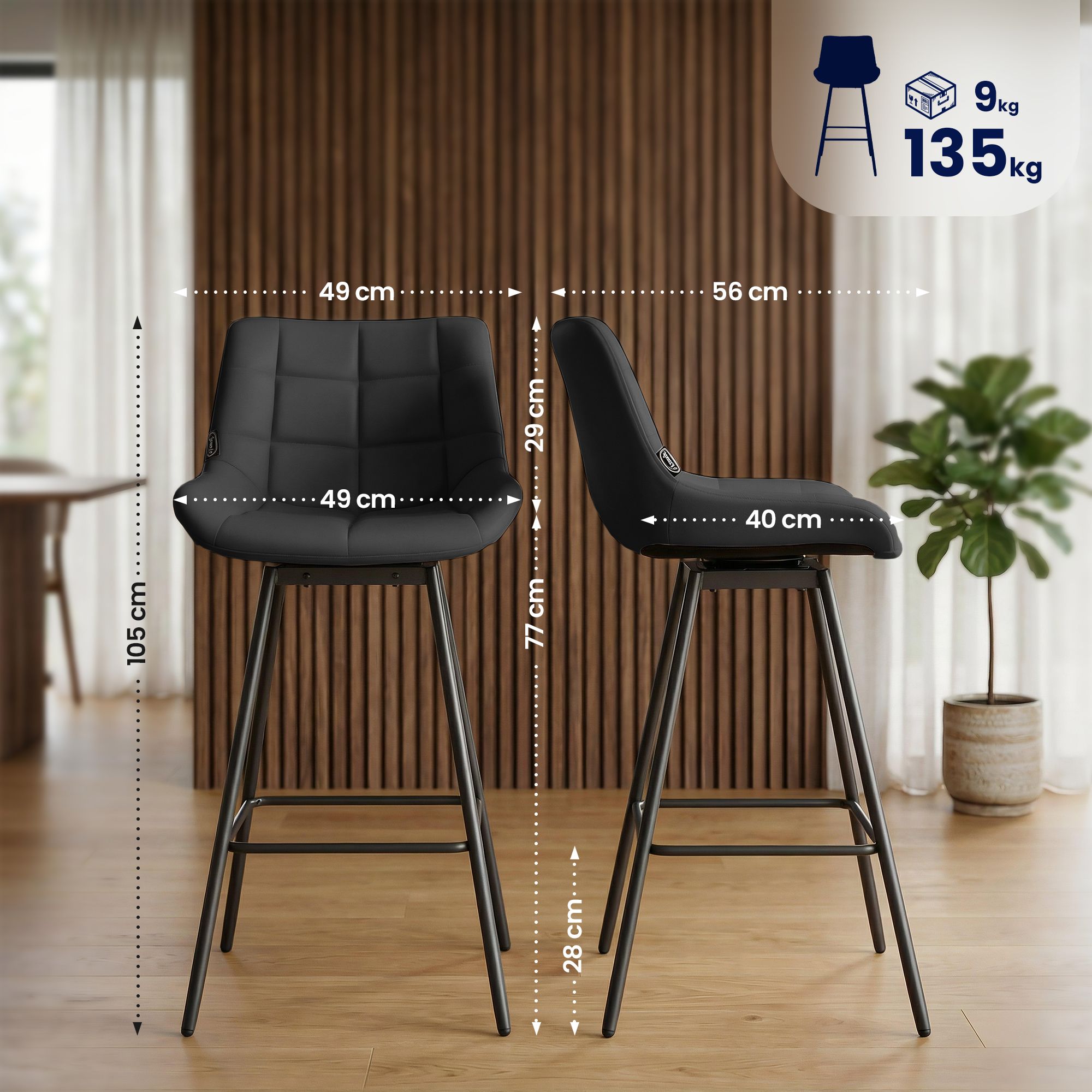 Tabouret de bar Weston pivotant