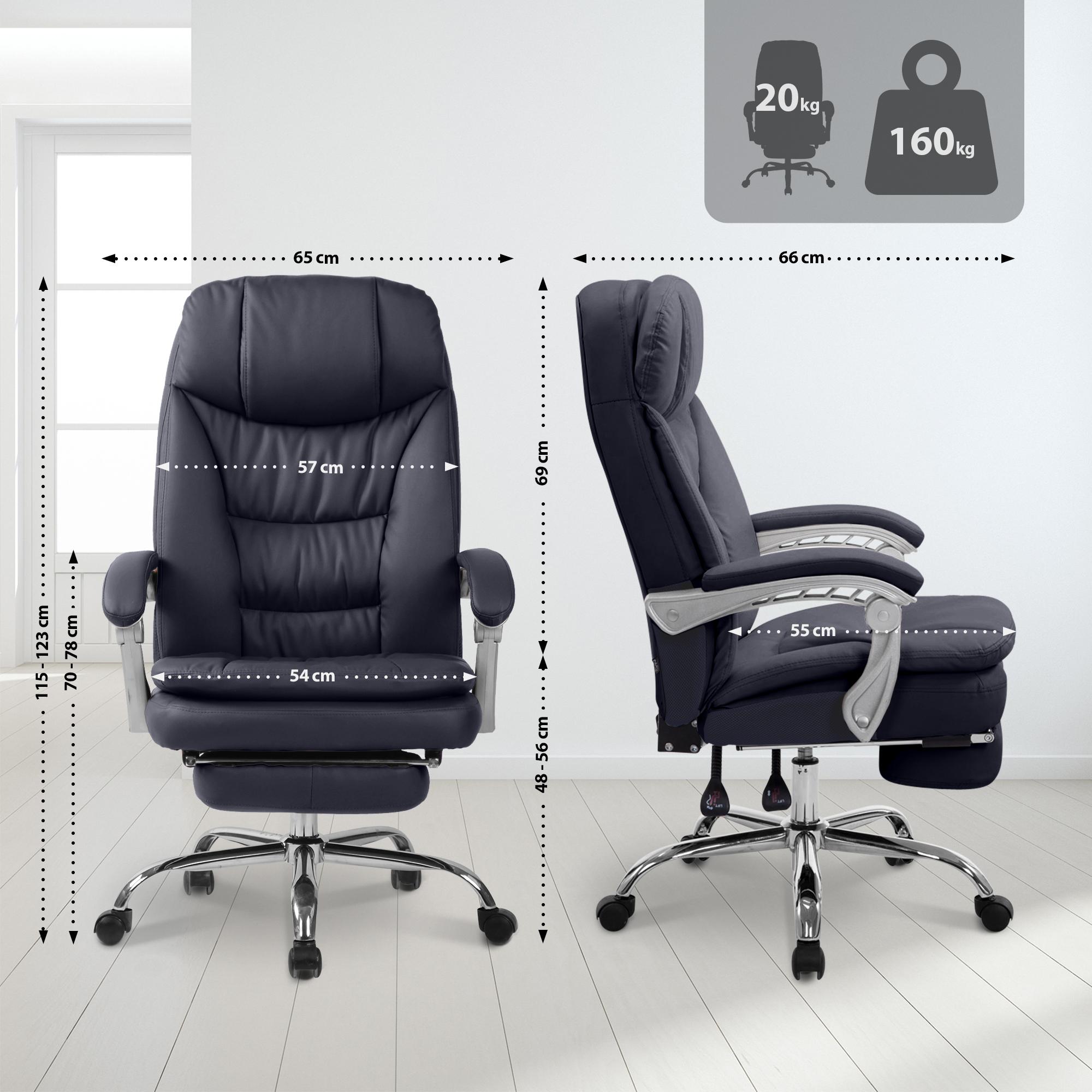 Chaise de bureau XL Troy en similicuir