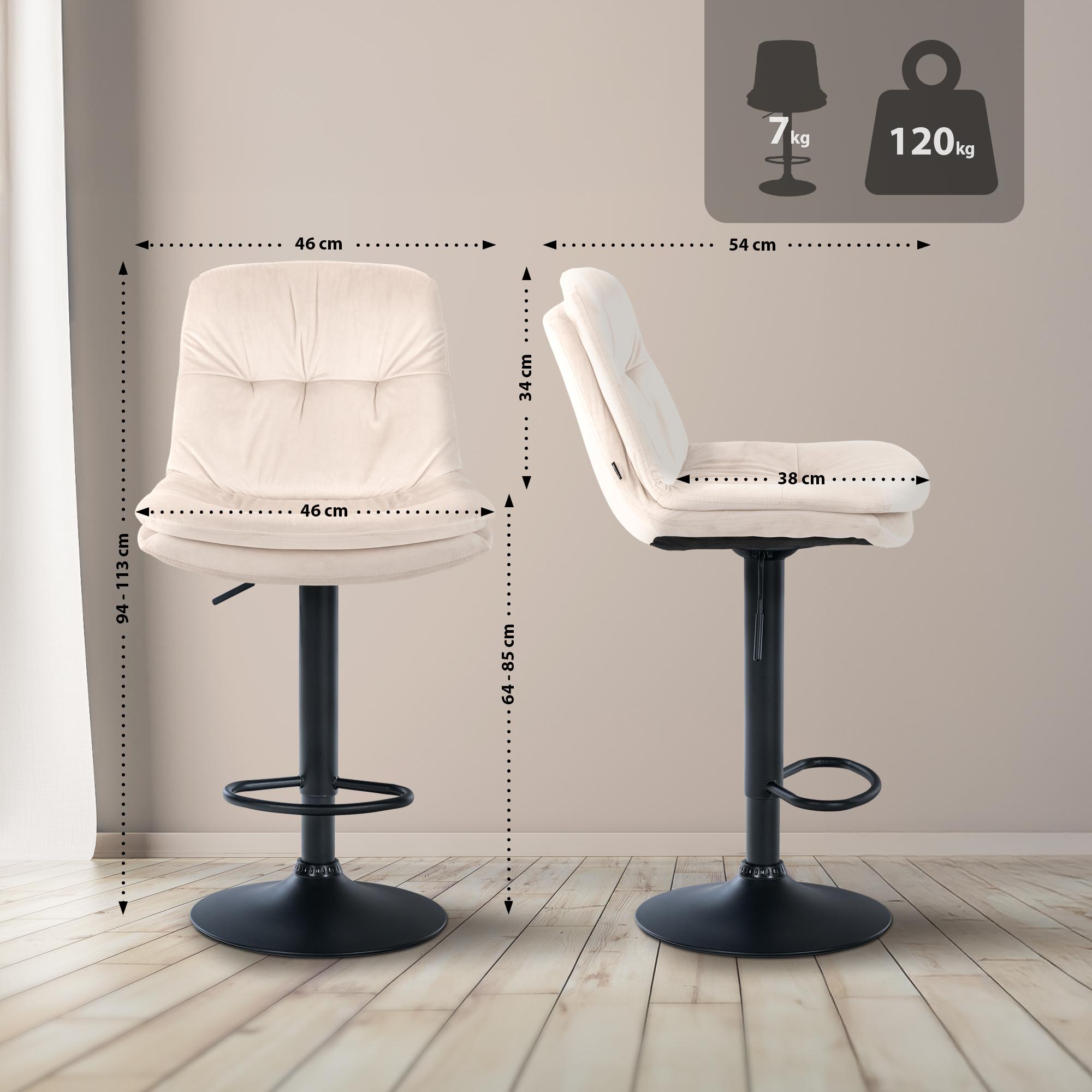 Tabouret de bar Laurel velours