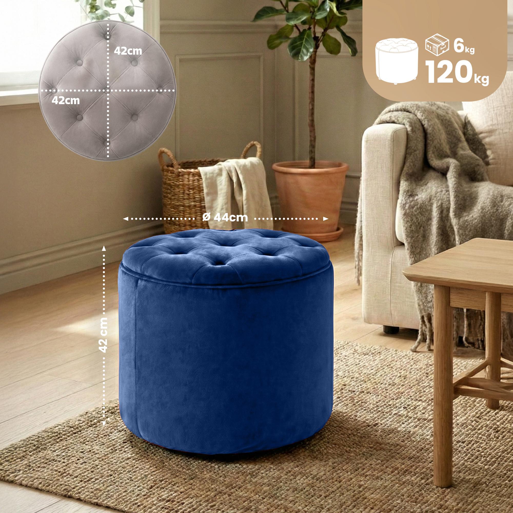 Tabouret Pantin en velours