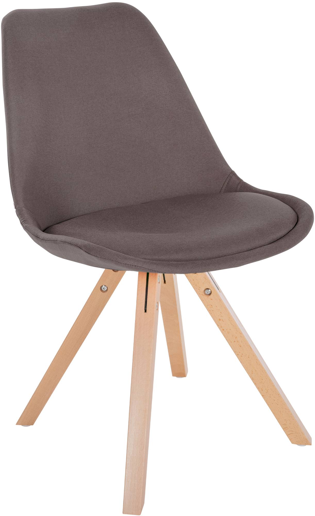 Lot de 4 chaises de salle à manger Sofia en tissu Pieds en bois