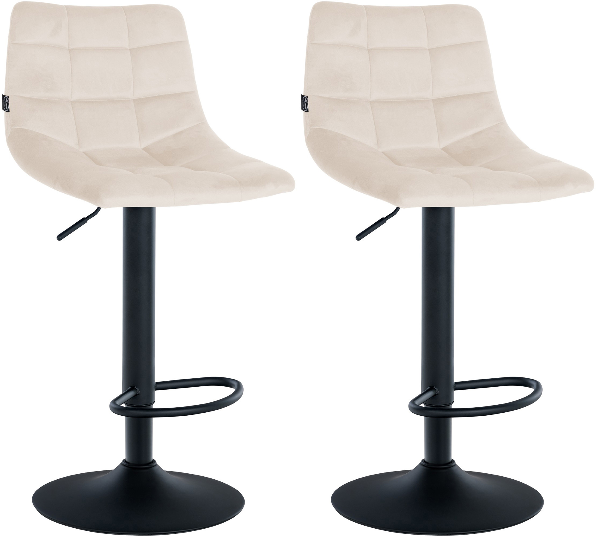 Lot de 2 tabourets de bar Jerry velours