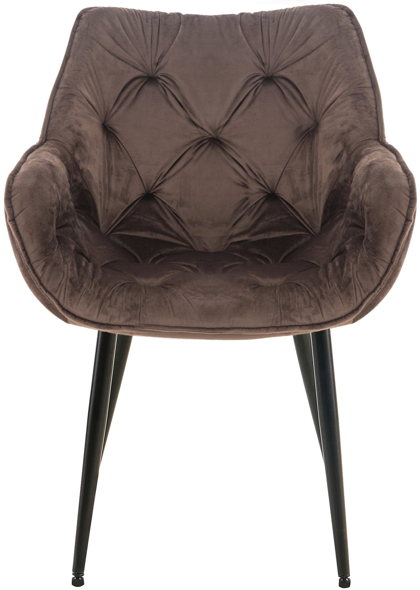 Lot de 4 Chaises de salle à manger Tanna en Velours Piètement en Métal noir