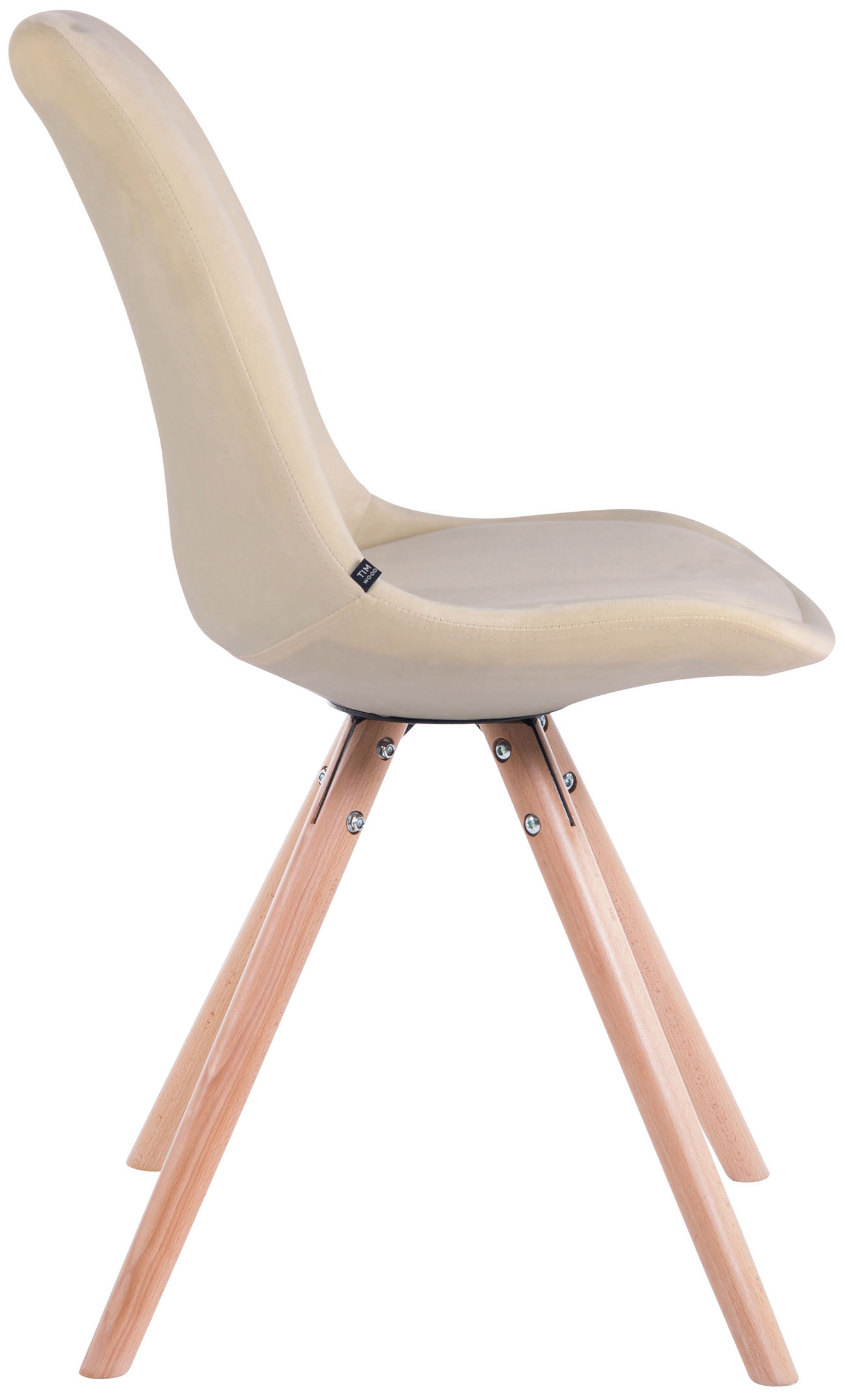 Lot de 4 Chaises de salle à manger Toulouse Velours Pieds ronds bois