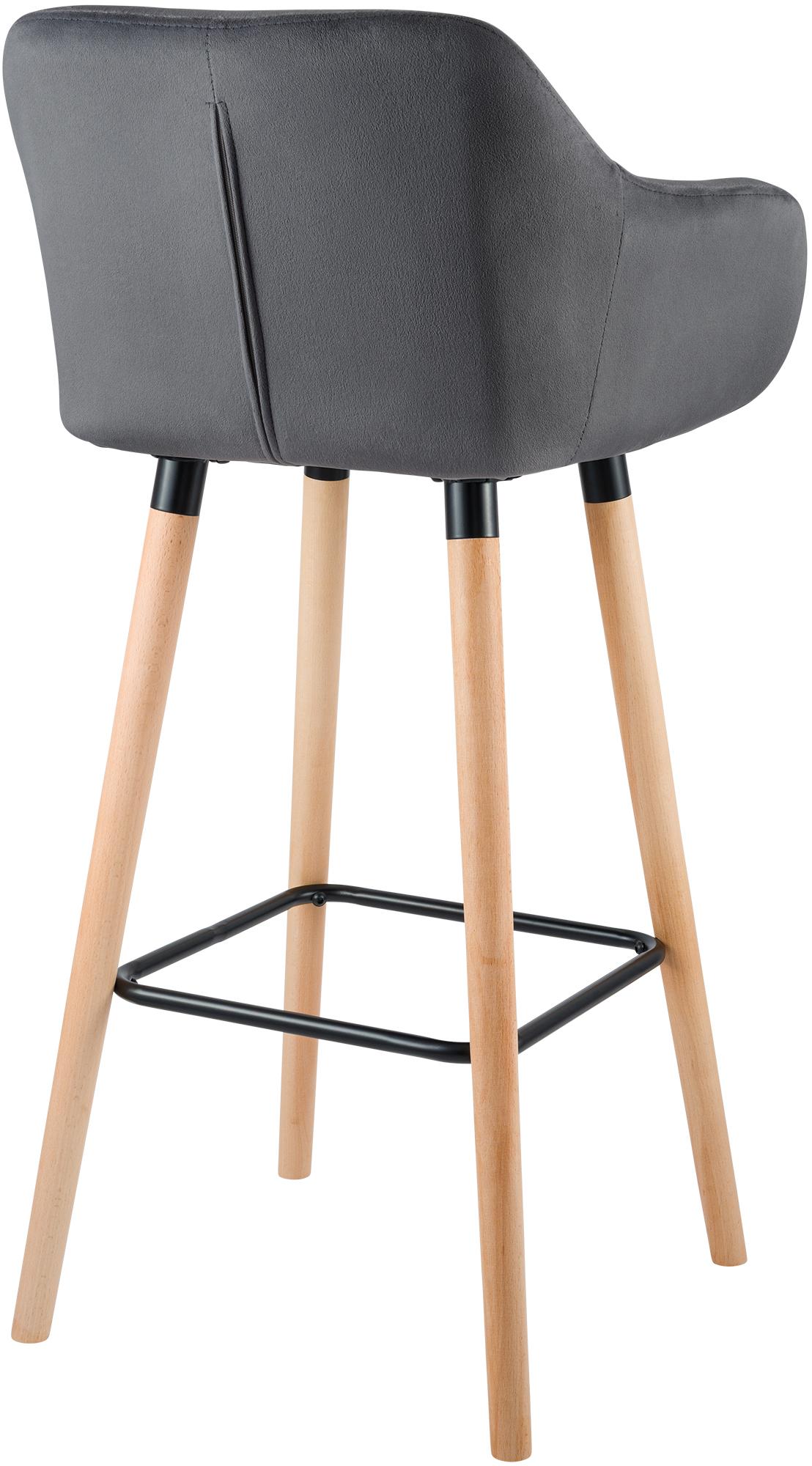 Lot de 2 tabourets de bar Grant en velours