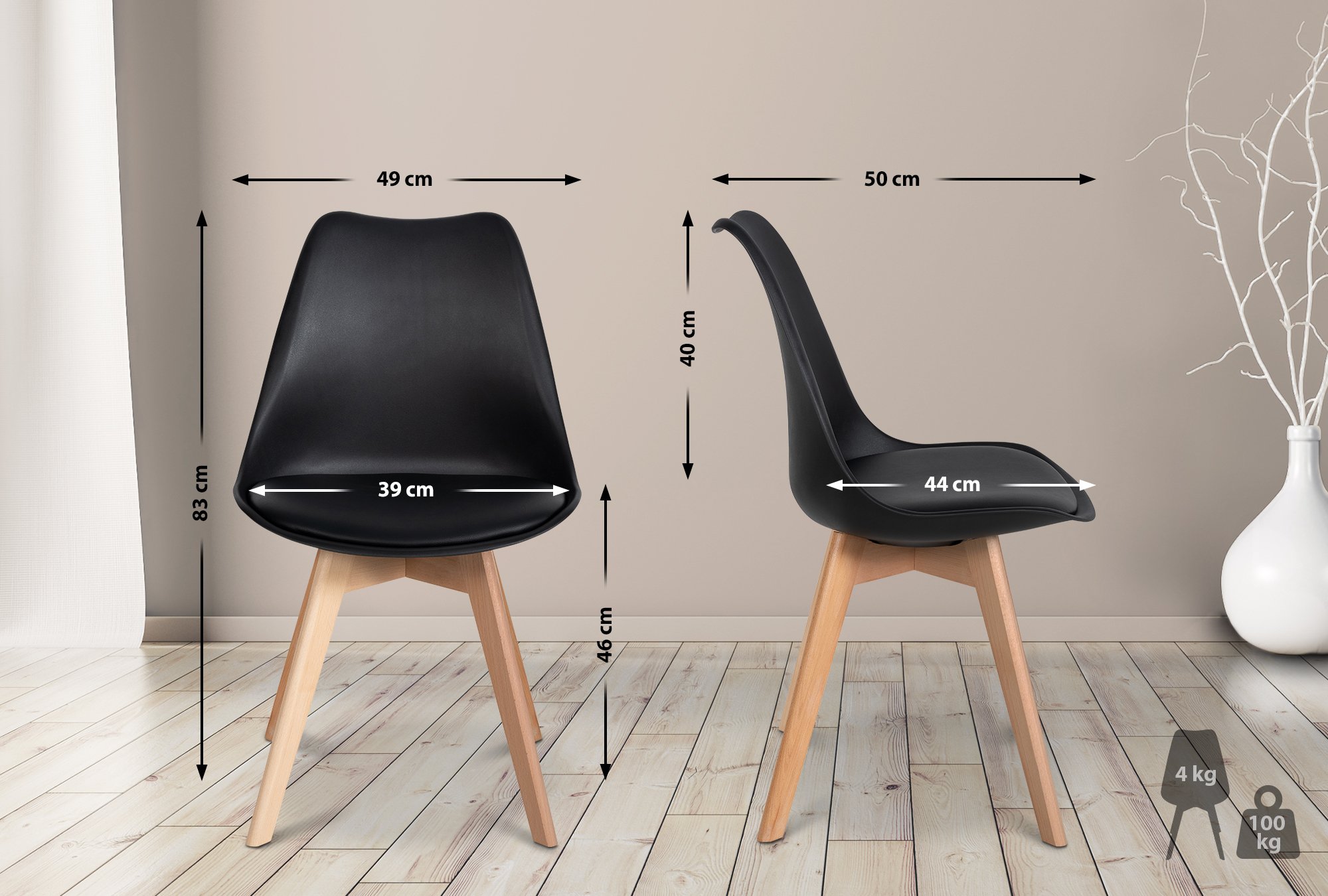 Lot de 6 chaises de salle à manger Ramsey