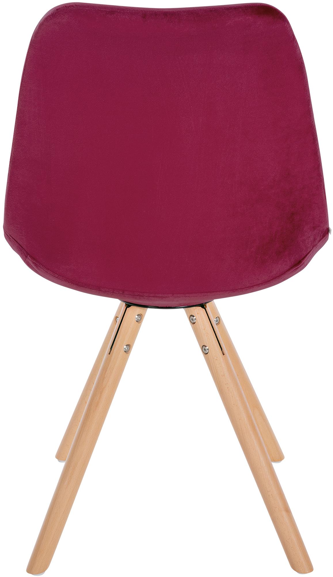 Lot de 4 chaises de salle à manger Sofia en velours Pieds en bois