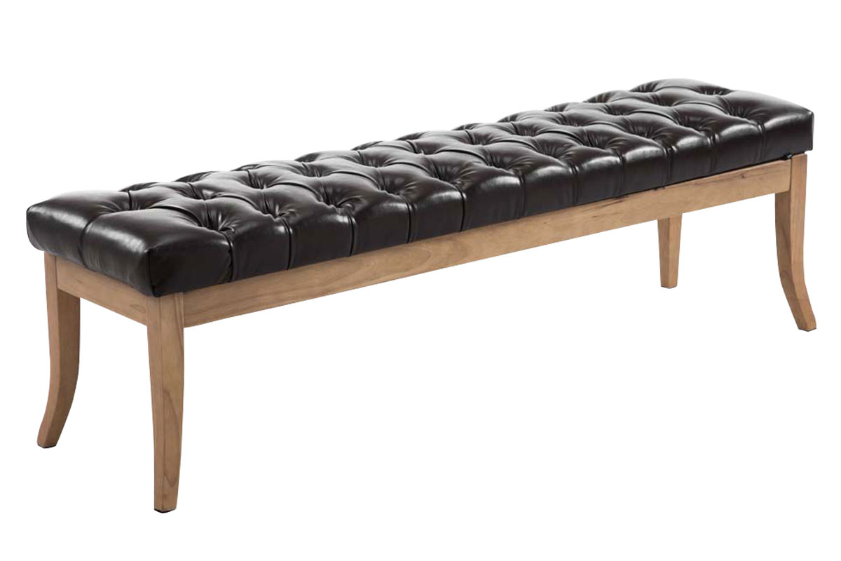 Banc Ramses similicuir antique clair