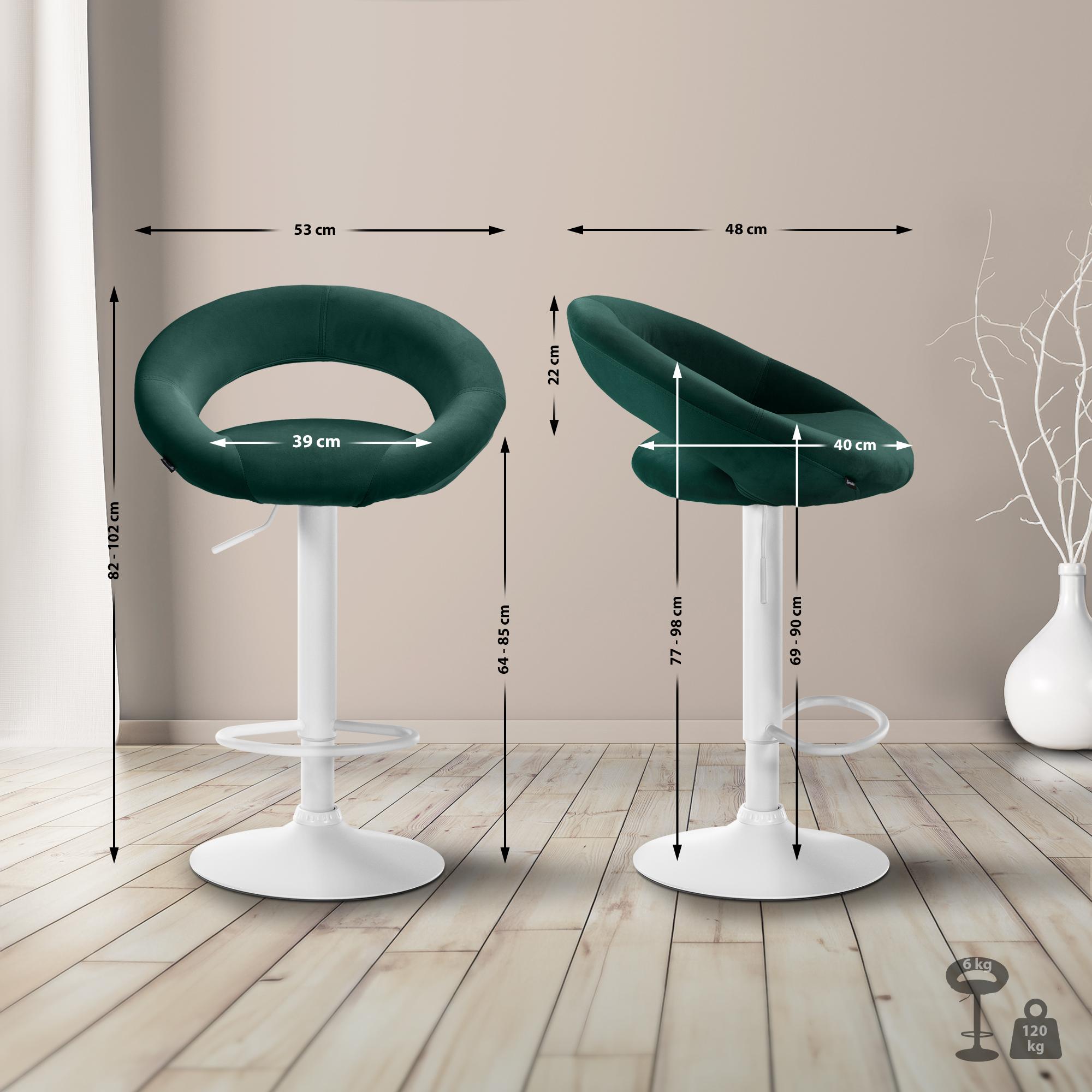 Tabouret de bar Olinda velours