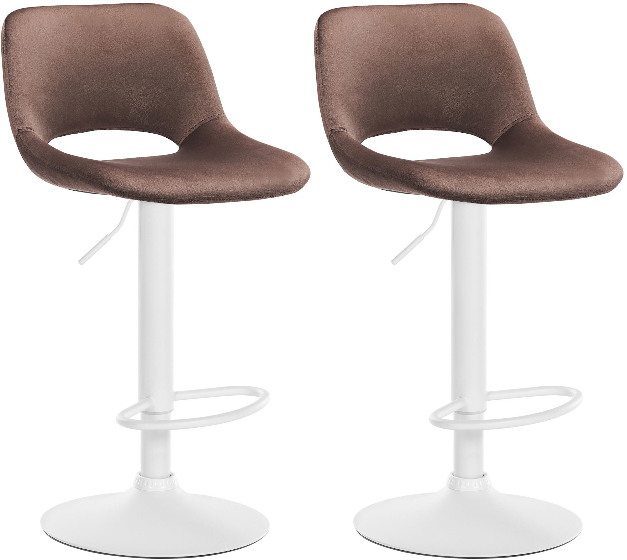 Lot de 2 tabourets de bar Camden velours