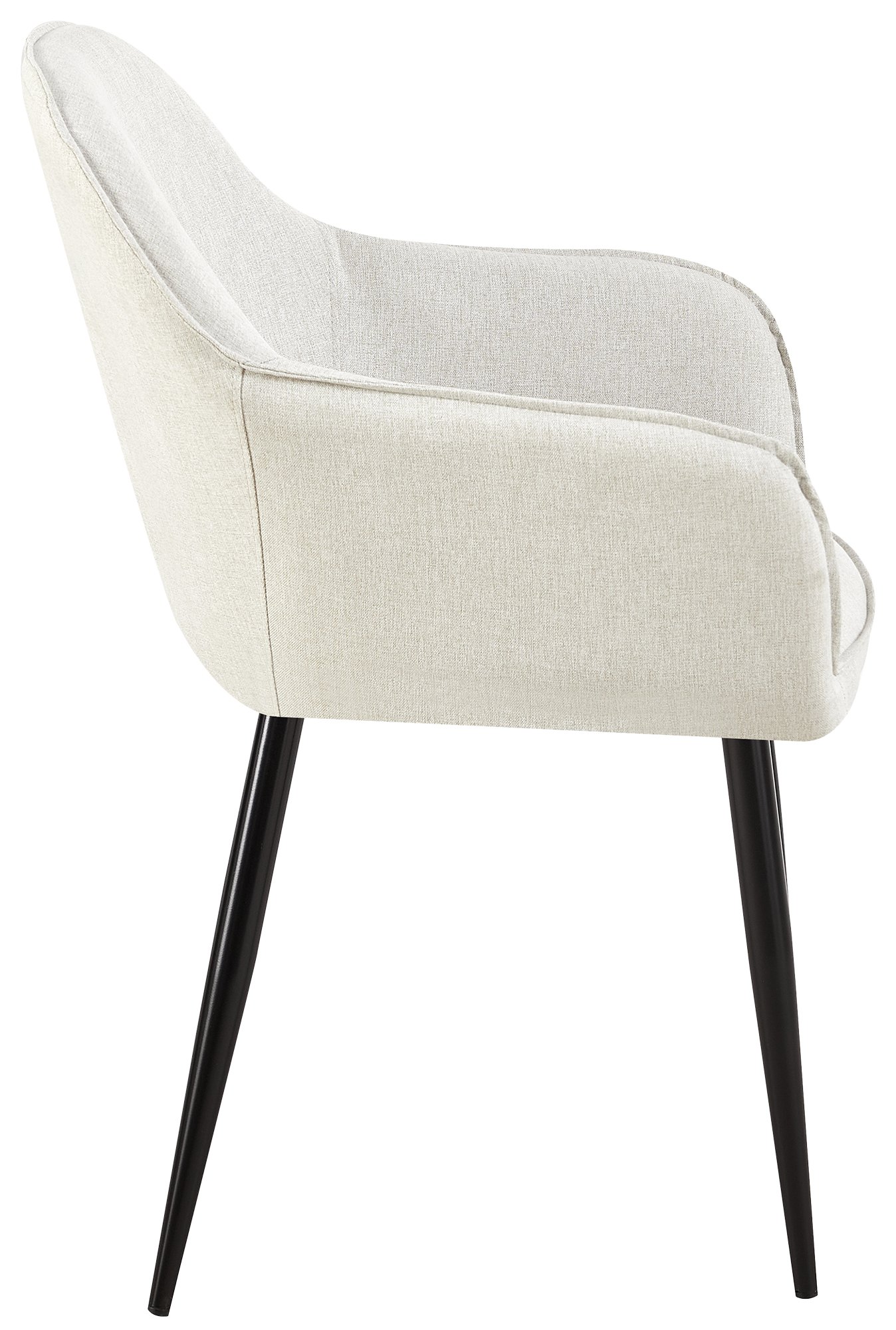 Chaise de salle à manger Boise en Tissu avec Piètement en Métal noir