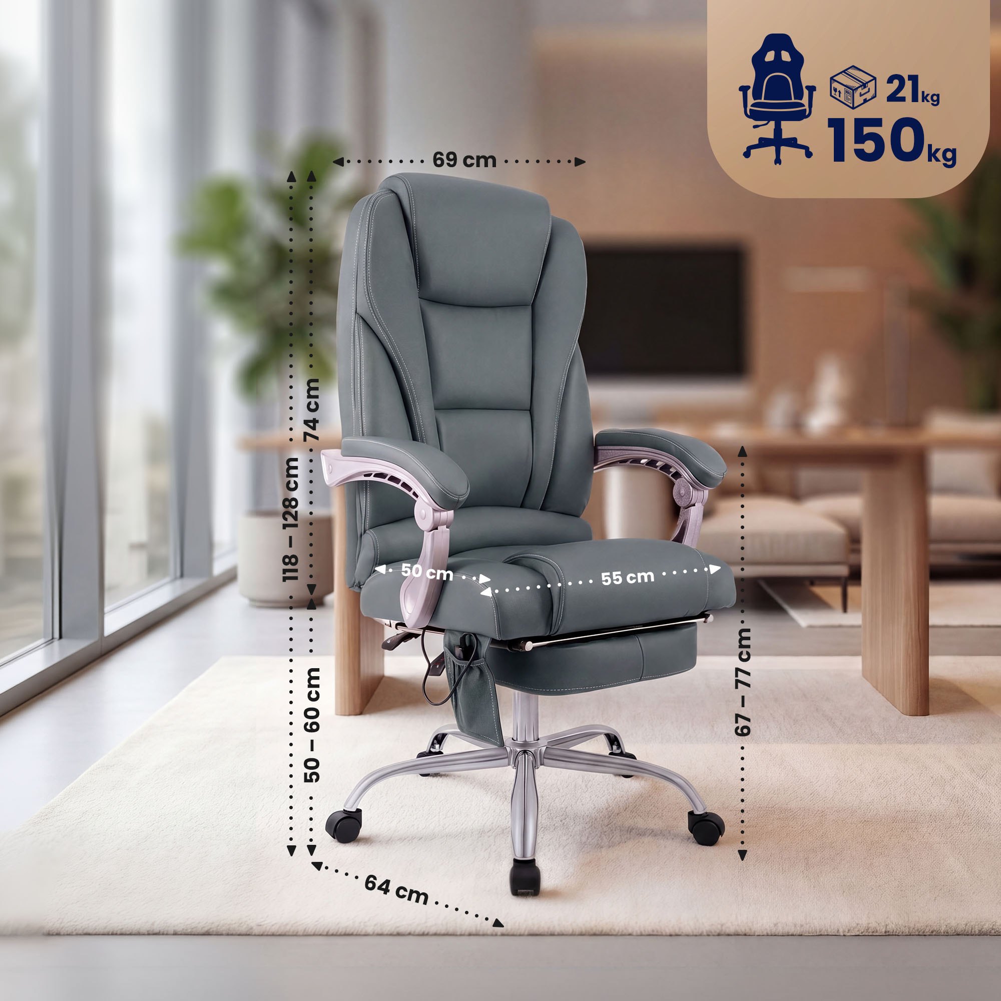 Chaise de bureau Pacific avec fonction massage
